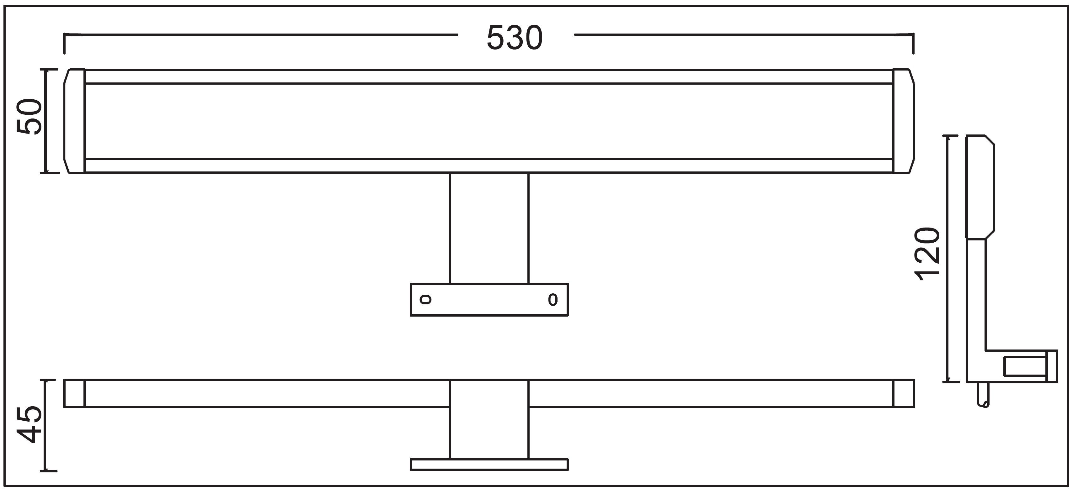 TRANGO Spiegelleuchte, 2247 Modern IP44 Produktlänge: Schrankleuchte, Spiegelschrank - warmweiß, 3000K Watt *EASY* Spiegelleuchte 530 Badleuchte, - Badezimmer Schminklicht, Aufbauleuchte LED mm dimmbar 12 4-Stufen