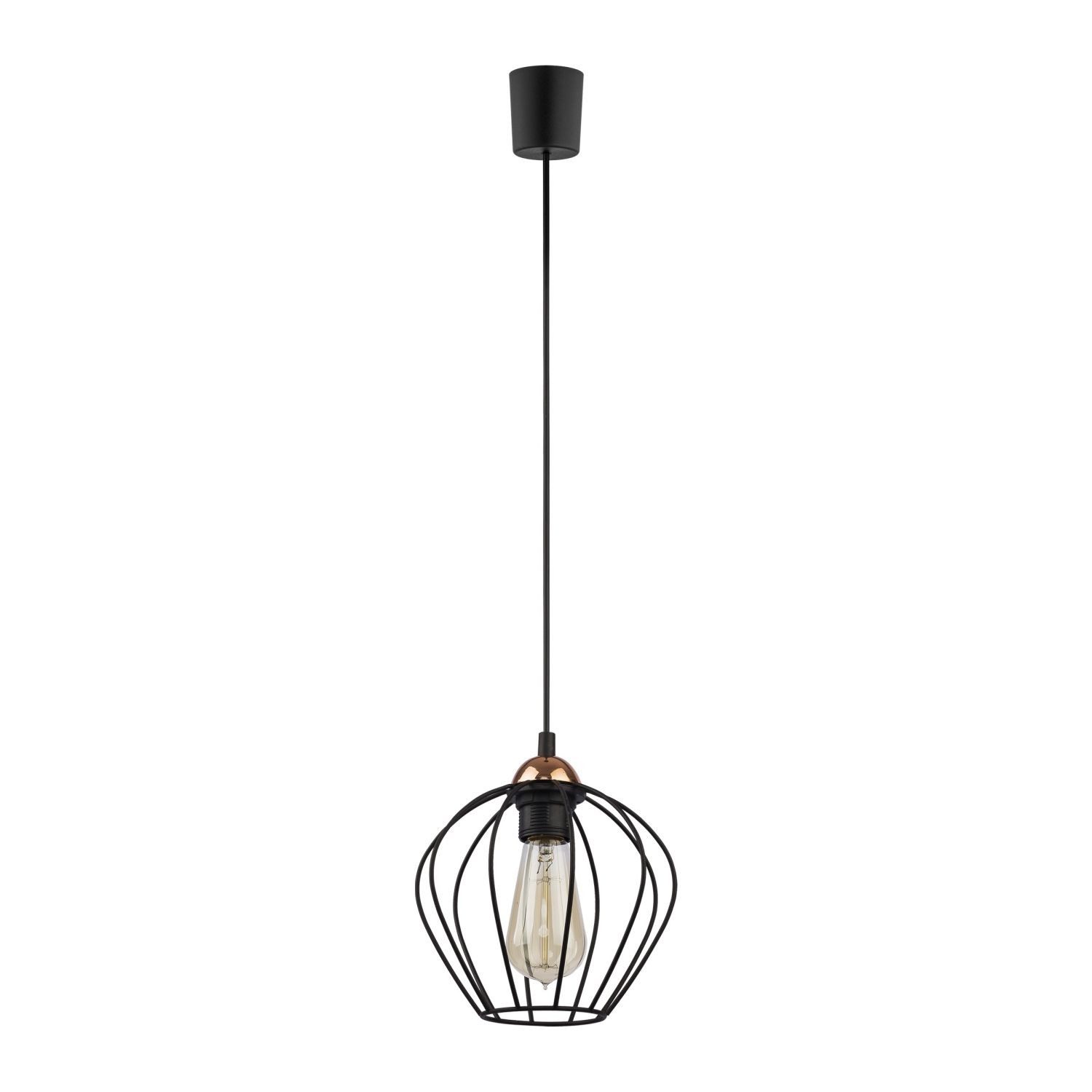 Licht-Erlebnisse Pendelleuchte GALAXY, ohne Leuchtmittel, Schwarze Pendelleuchte Drahtkäfig Frame Design Hängeleuchte Lampe
