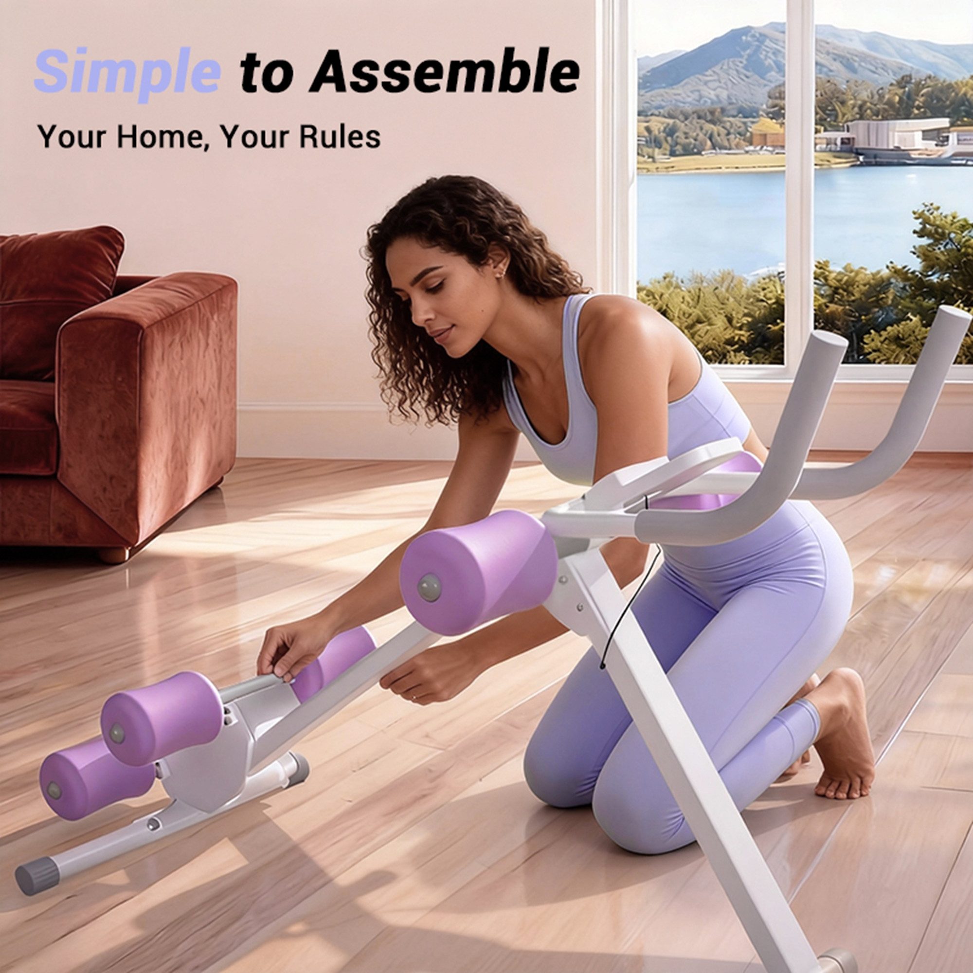UMAY Bauchtrainer Home Bauchmuskeltrainer Faltbares Design (mit LED-Anzeige Core Trainer Multifunktionales Heimfitnessgerätfür Bauch-und GesäBmuskulatur)