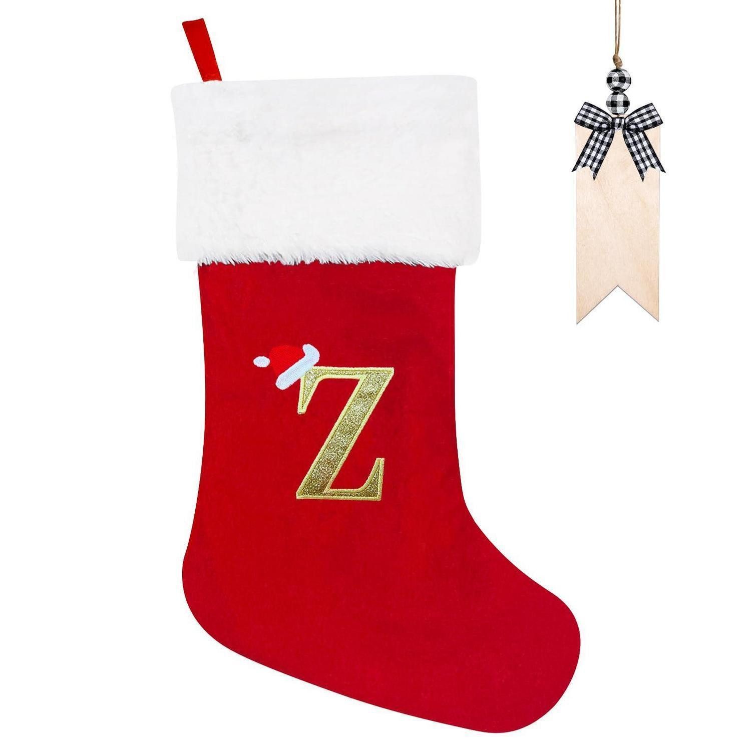 LuxusKollektion Nikolausstiefel Weihnachtsstrumpf personalisiert 50cm Nikolaus Plüsch Namensschild (1 St)