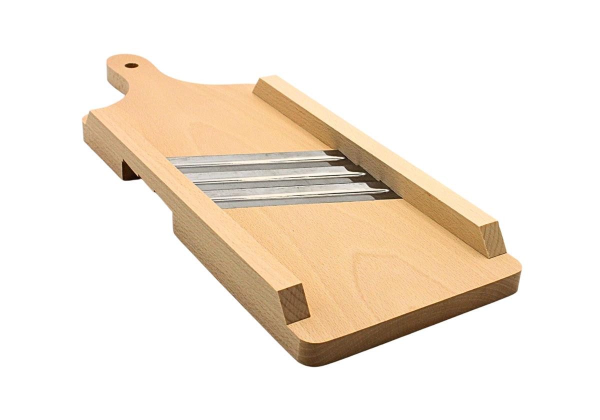 Dekohelden24 Gemüsehobel Holzbrett - Gurkenhobel