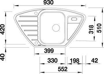 Blanco Küchenspüle LANTOS 9 E-IF, eckig