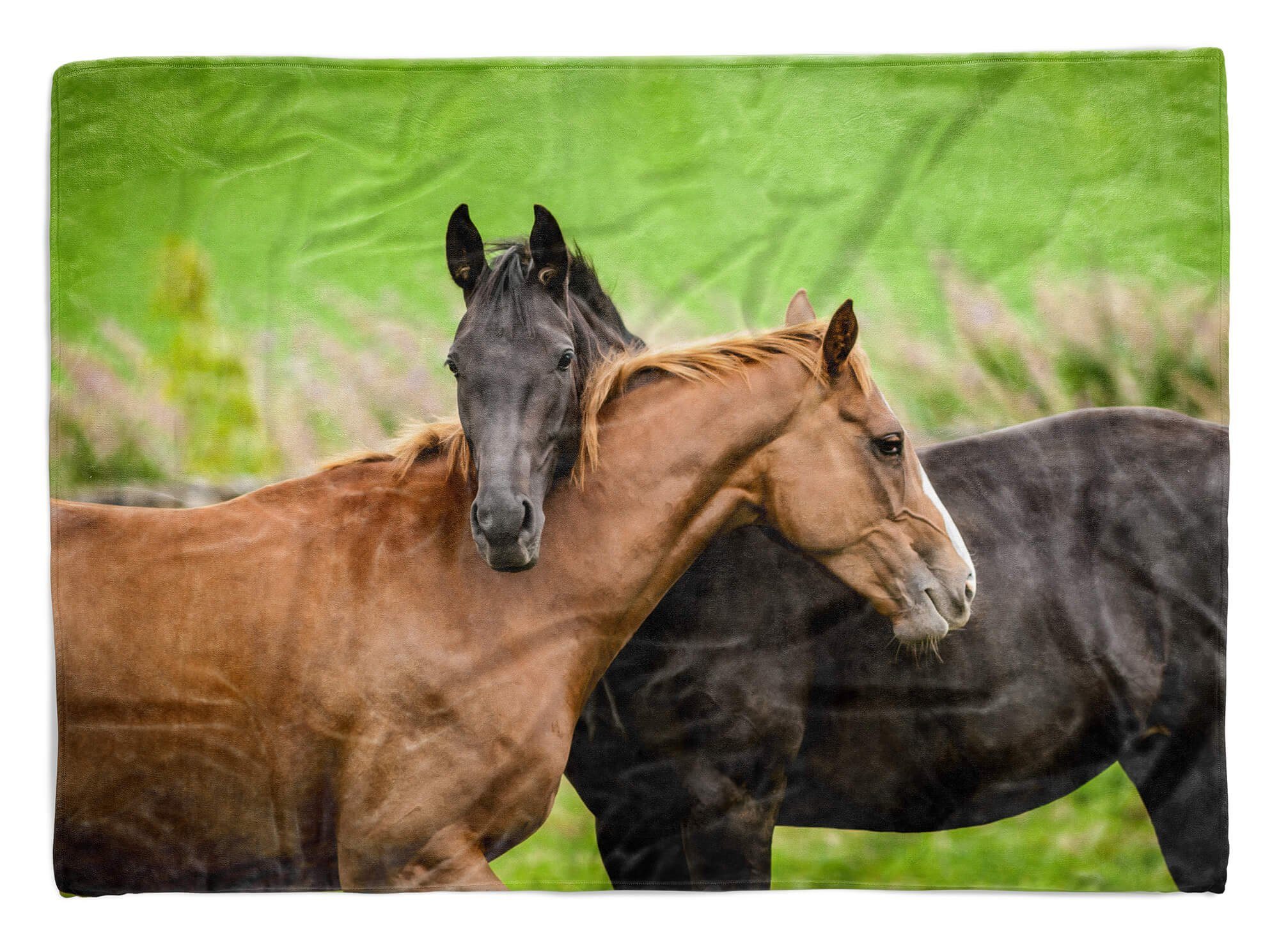 Sinus Art Handtücher Pferde Handtuch mit Saunatuch Baumwolle-Polyester-Mix Kuscheldecke Schön, Handtuch Strandhandtuch (1-St), Tiermotiv
