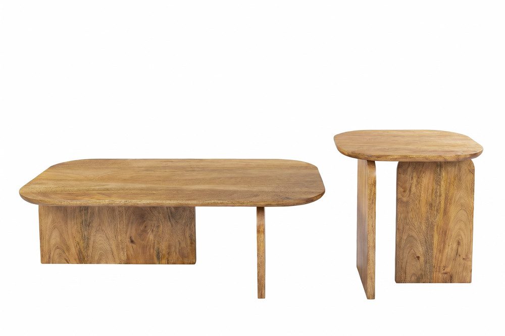 riess-ambiente Couchtisch GATSBY 100cm braun - Mangoholz, honey finish, flexibel, Scandi, Boho (Set, 2-St), Modulare Beistelltische - ideal für Wohn- & Schlafzimmer oder TV-Ecke