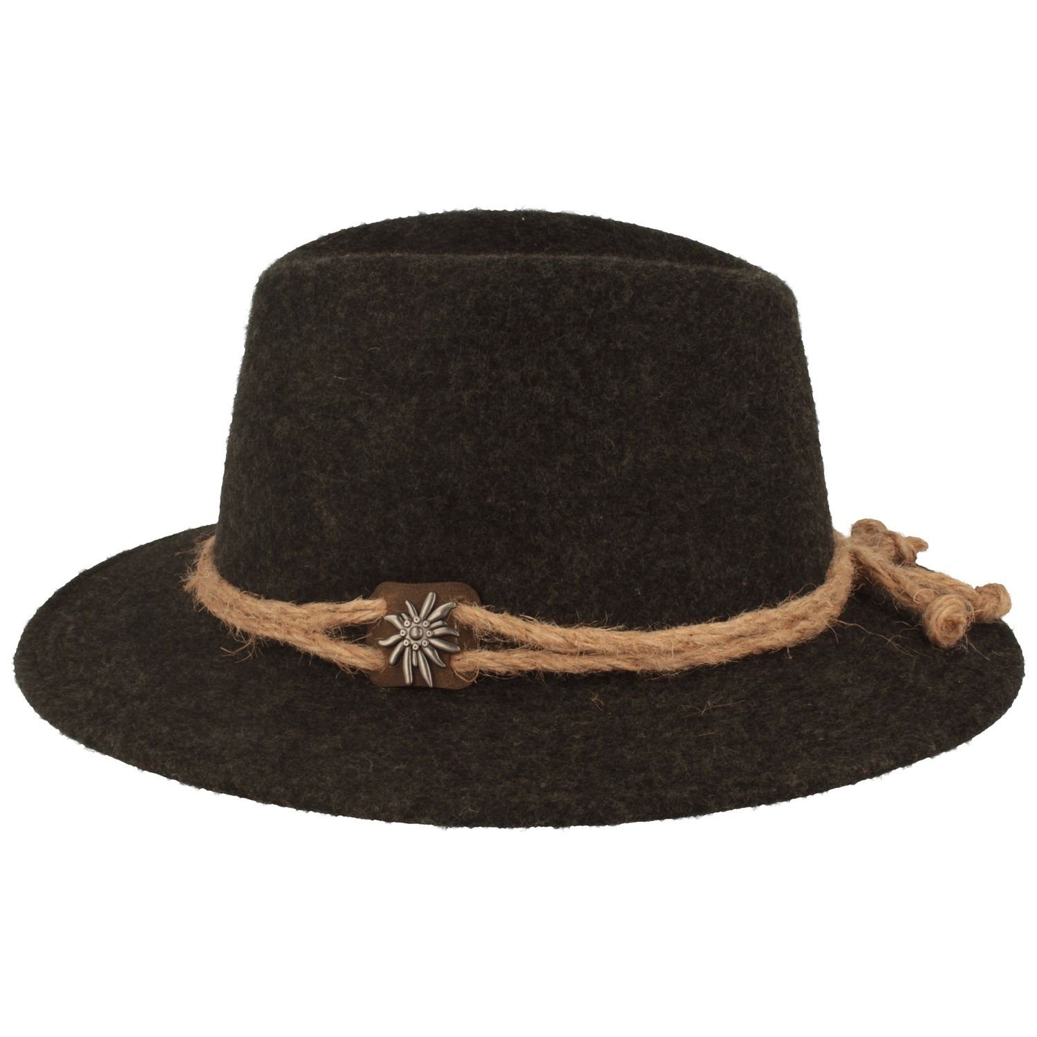 Breiter Filzhut Traveller Tiroler-Art mit breiter Krempe günstig online kaufen