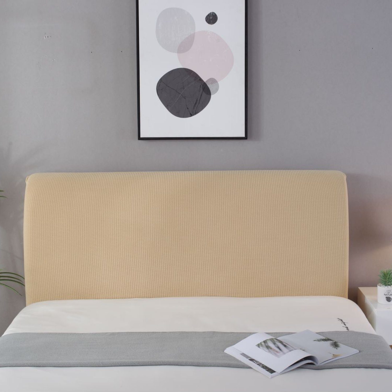 BYSURE Betthusse, Einfarbiger Stretch Bett Kopfteilbezug