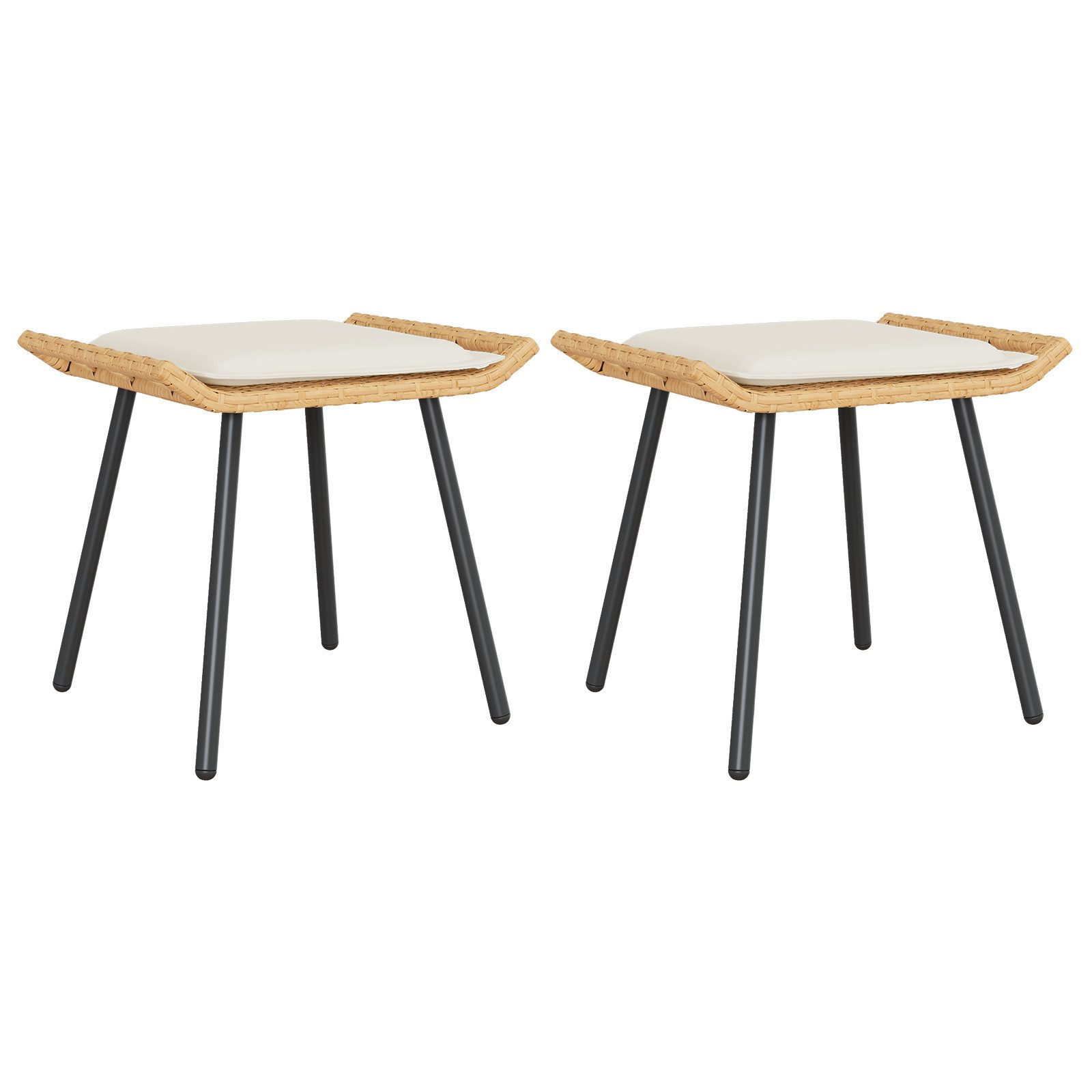 vidaXL Hocker Gartenhocker 2 Stk. Natur günstig online kaufen