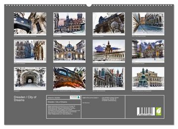 CALVENDO Wandkalender Dresden / City of Dreams (Premium, hochwertiger DIN A2 Wandkalender 2023, Kunstdruck in Hochglanz)