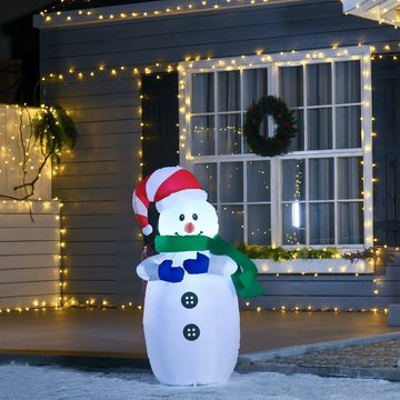 HOMCOM Weihnachtsfigur LED Schneemann aufblasbar
