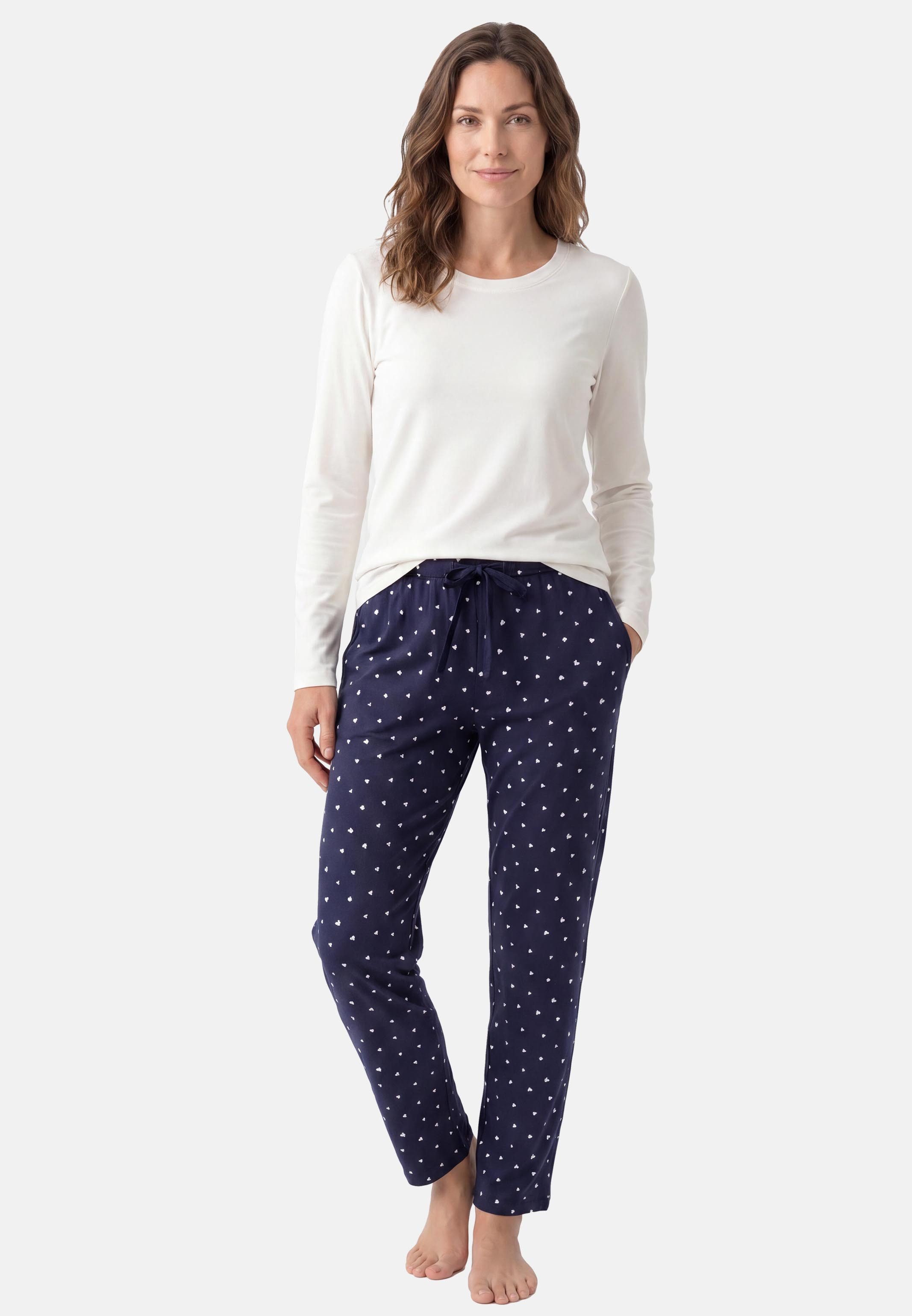 Schiesser Pyjama Mix & Relax (Set, 2 tlg) Schlafanzug - Baumwolle - Atmungsaktiv