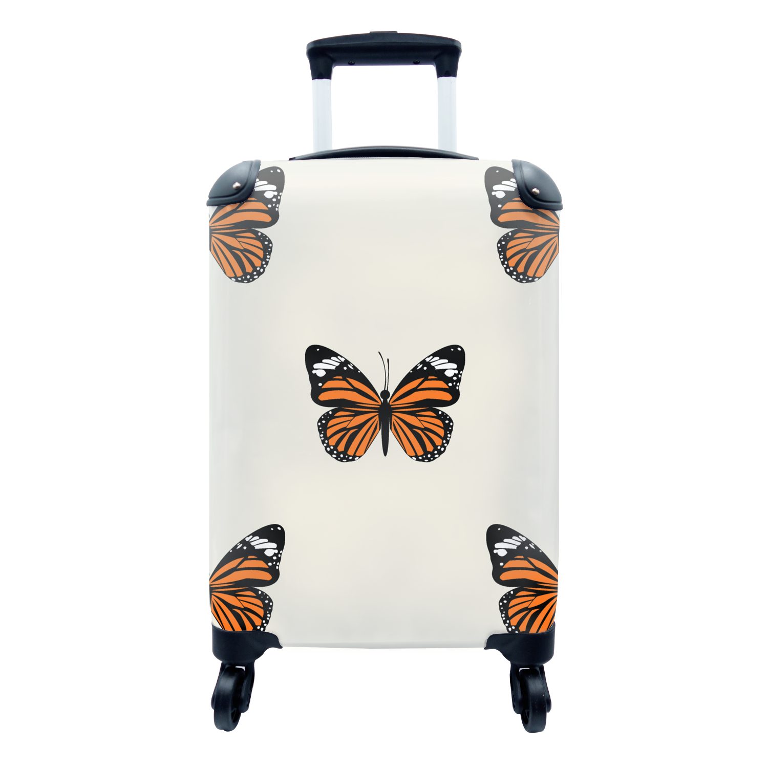 MuchoWow Handgepäckkoffer Schmetterling - Insekten - Muster, 4 Rollen, Reisetasche mit rollen, Handgepäck für Ferien, Trolley, Reisekoffer