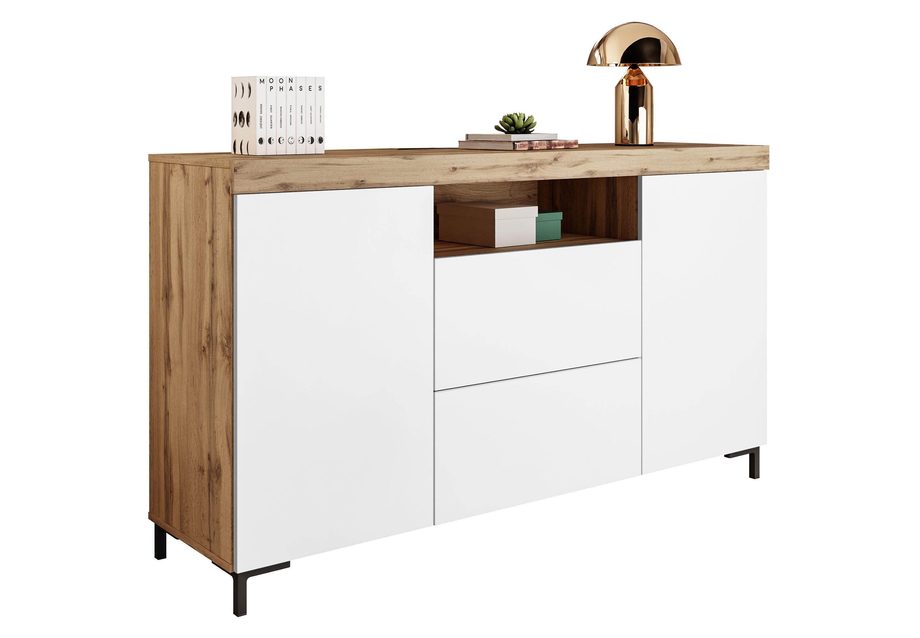 Lookway Kommode Yoshi mit Beinen und Schubladen im Industrial Design, Breite: 164 cm