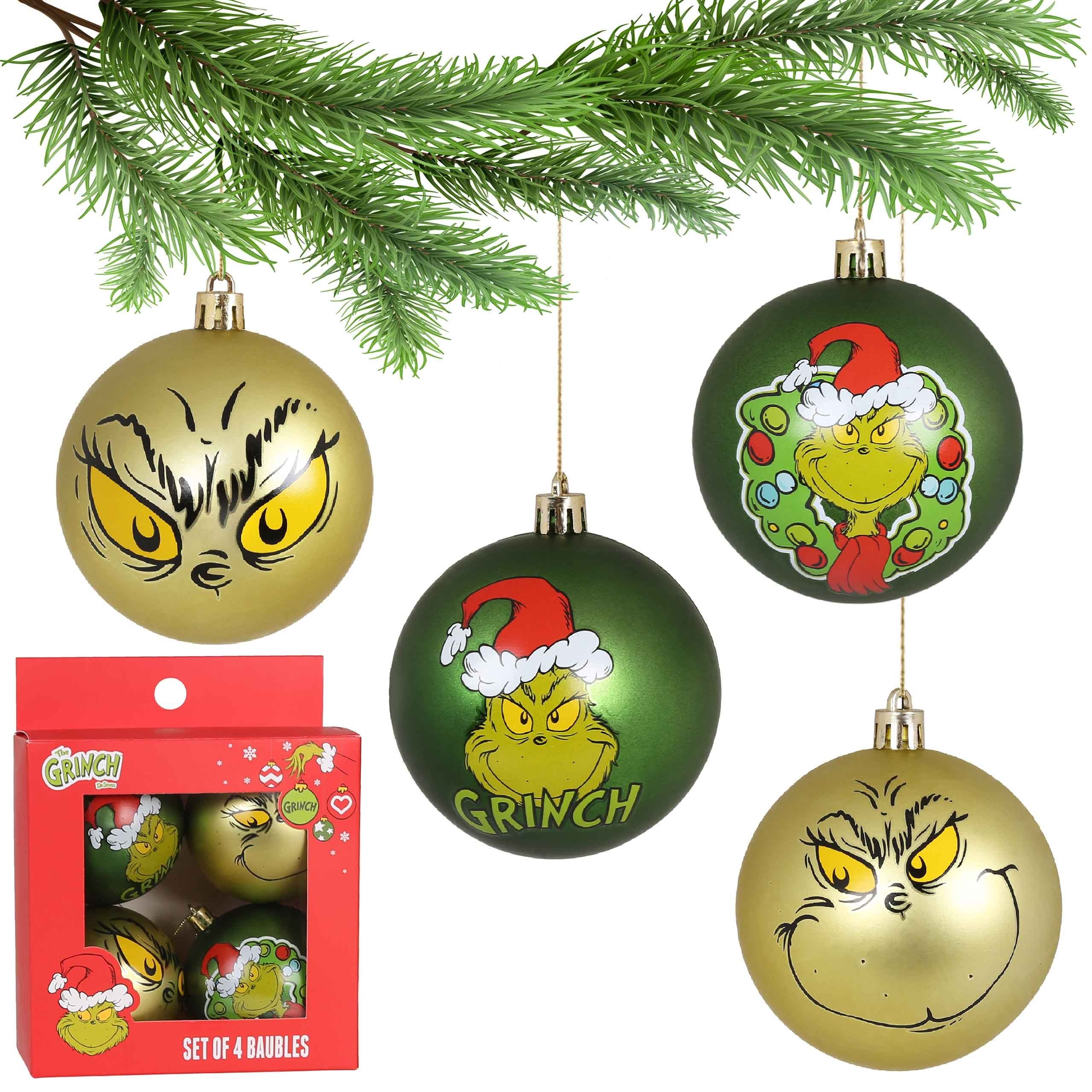 Sarcia.eu Weihnachtsbaumkugel Grinch Weihnachtskugeln, unzerbrechlich, Kunststoff, 8 cm, 4-tlg