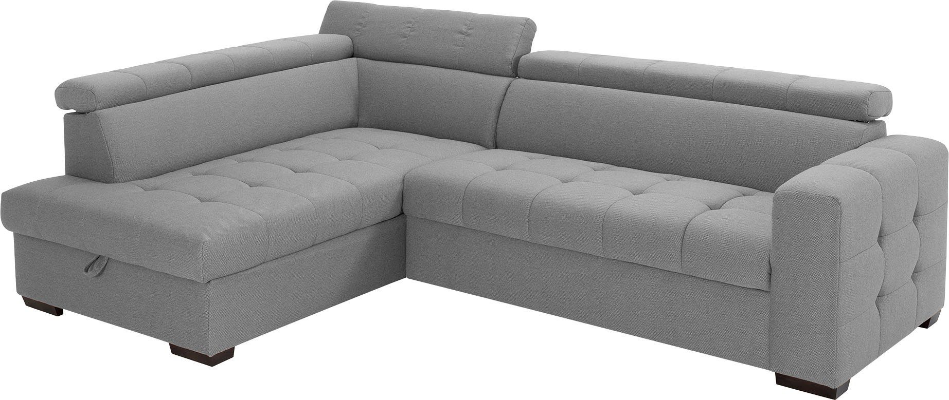 Wahlweise Ecksofa Otusso, fashion - sofa Sitzbereich, exxpo mit Bettkasten Steppung im Bettfunktion und