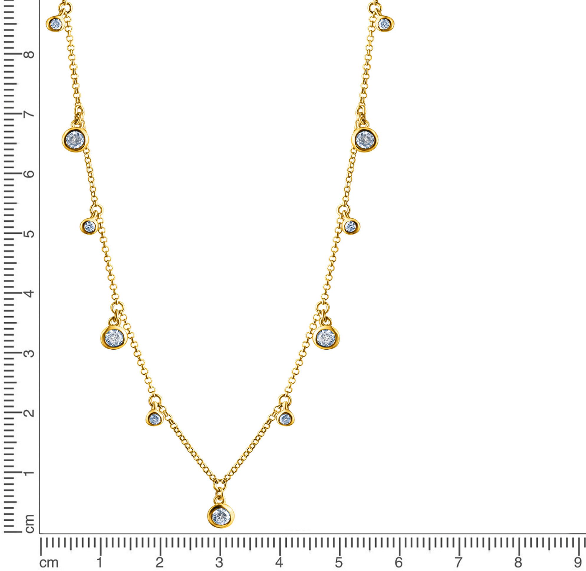 Firetti Kette mit Anhänger Schmuck Geschenk Silber 925 Halsschmuck Halskette Kreis rund, mit Zirkonia (synth)