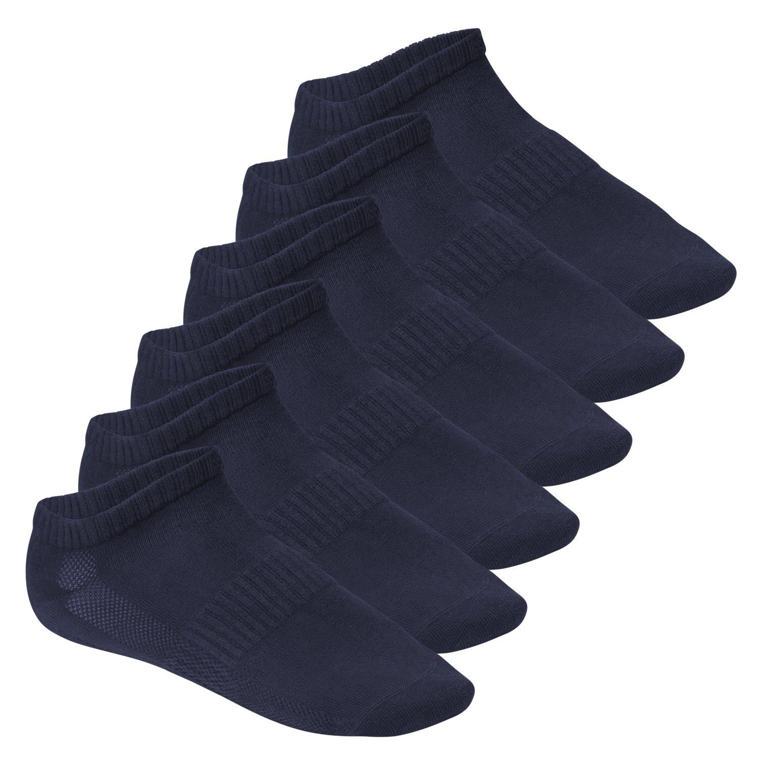 Sneaker & (6 Herren Mesh-Strick Paar) Damen Füßlinge Footstar Fitness Marine Socken