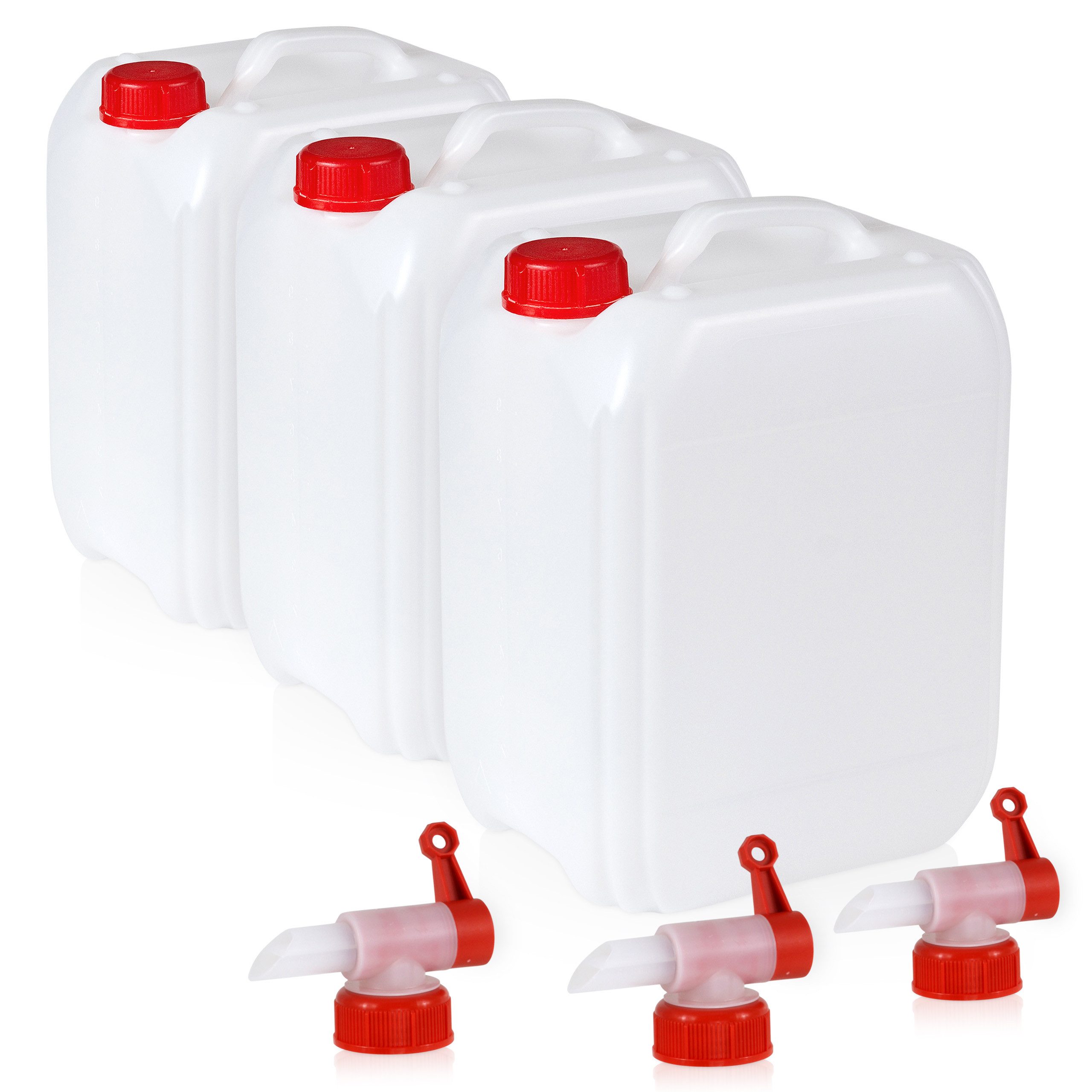 Kanister 3x 10 L Kunststoff Kanister Set für Camping & Freizeit