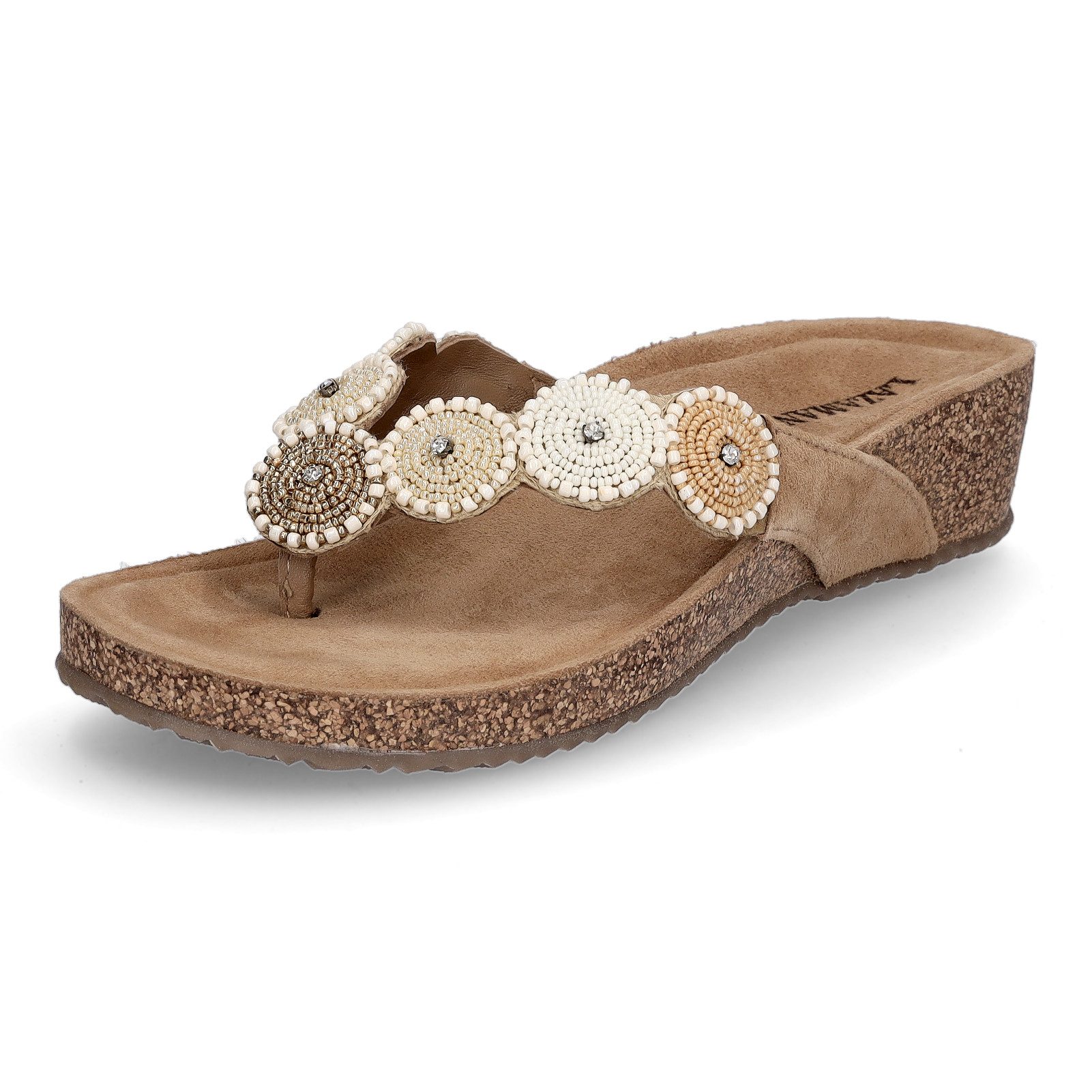 Lazamani Damen Pantolette Mare beige Pantolette