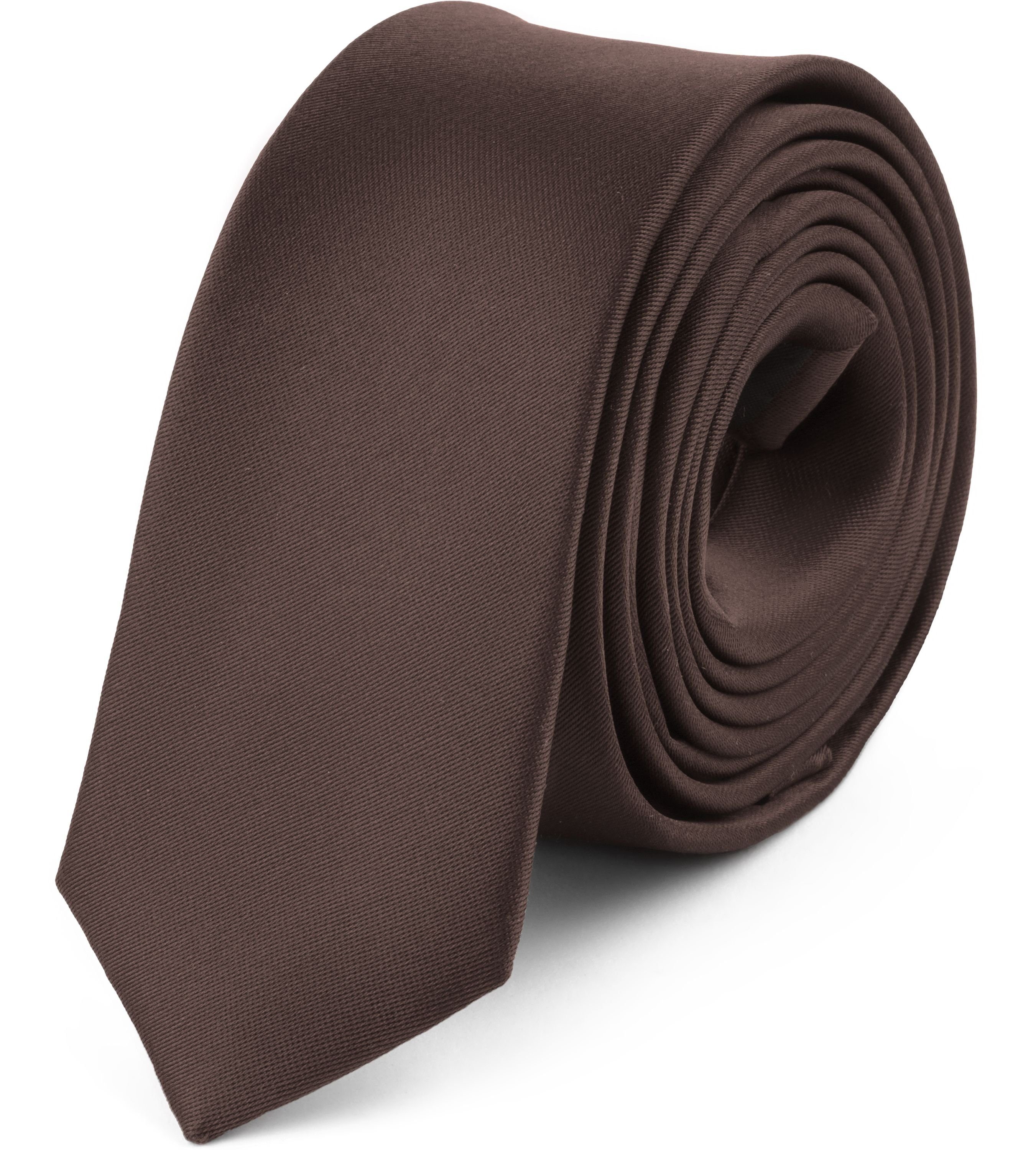 Ladeheid Krawatte Herren Schmale Krawatte SP-5 (150cm x 5cm) (Set, 1-St) Dunkle Schokolade