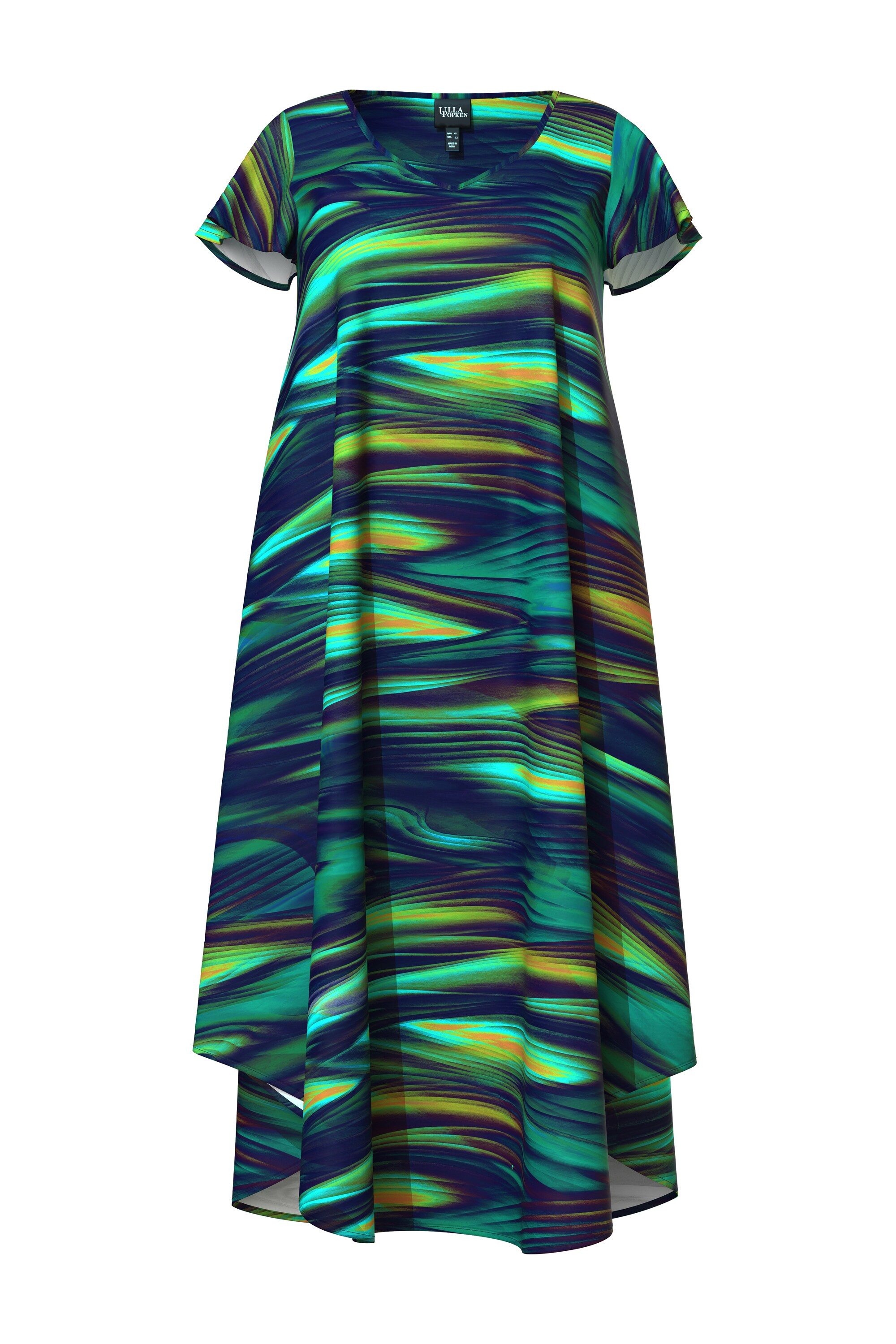 Ulla Popken Strandkleid Midikleid A-Linie V-Ausschnitt günstig online kaufen