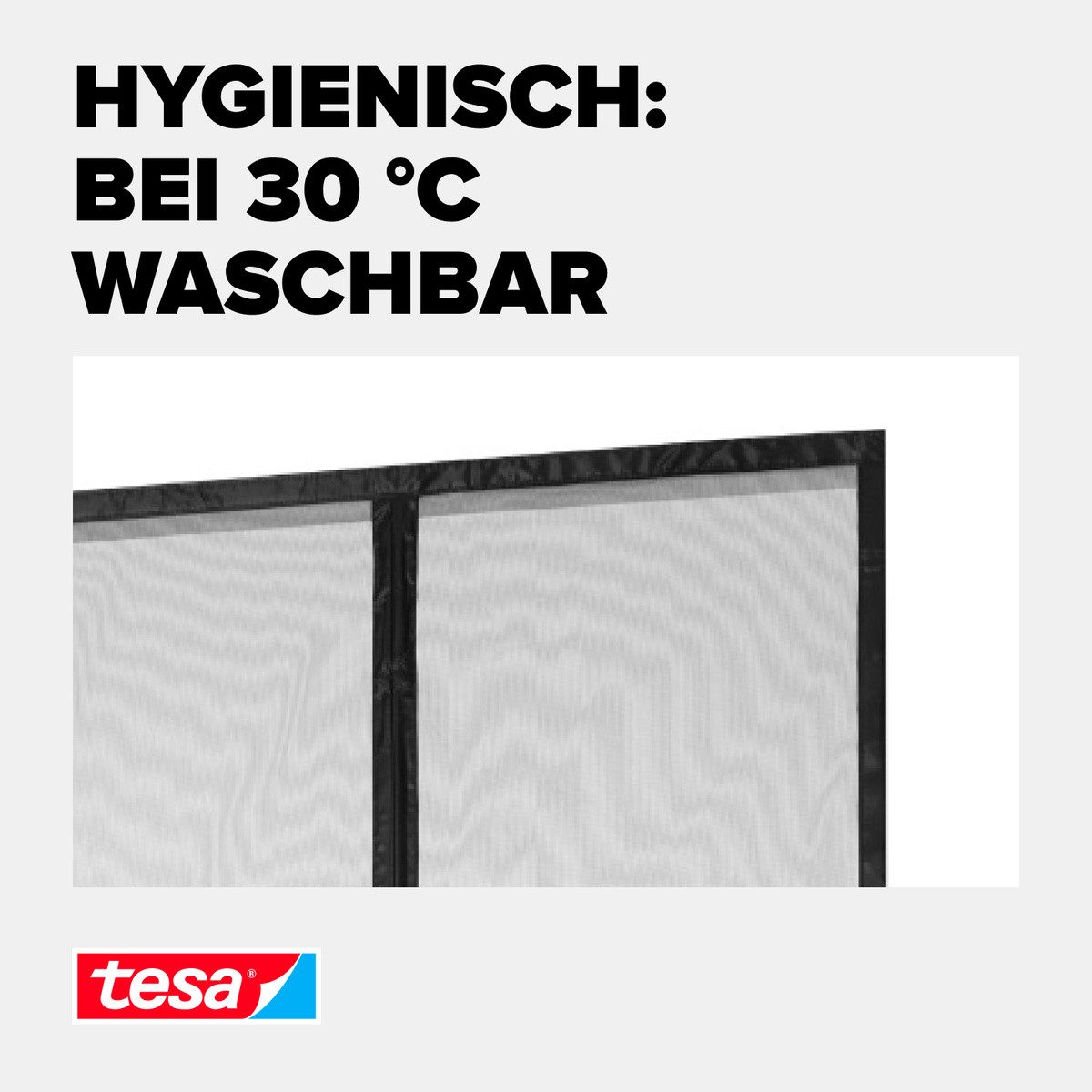 tesa Insektenschutz-Vorhang Insect Stop Magnetvorhang selbstschließend, M - 0,90 m x 2,10 m, (Packung, 1-St., Magnetvorhang, selbstklebendes Klettband), Insektenschutzvorhang mit Magneten - für Balkon- und Terrassentüren