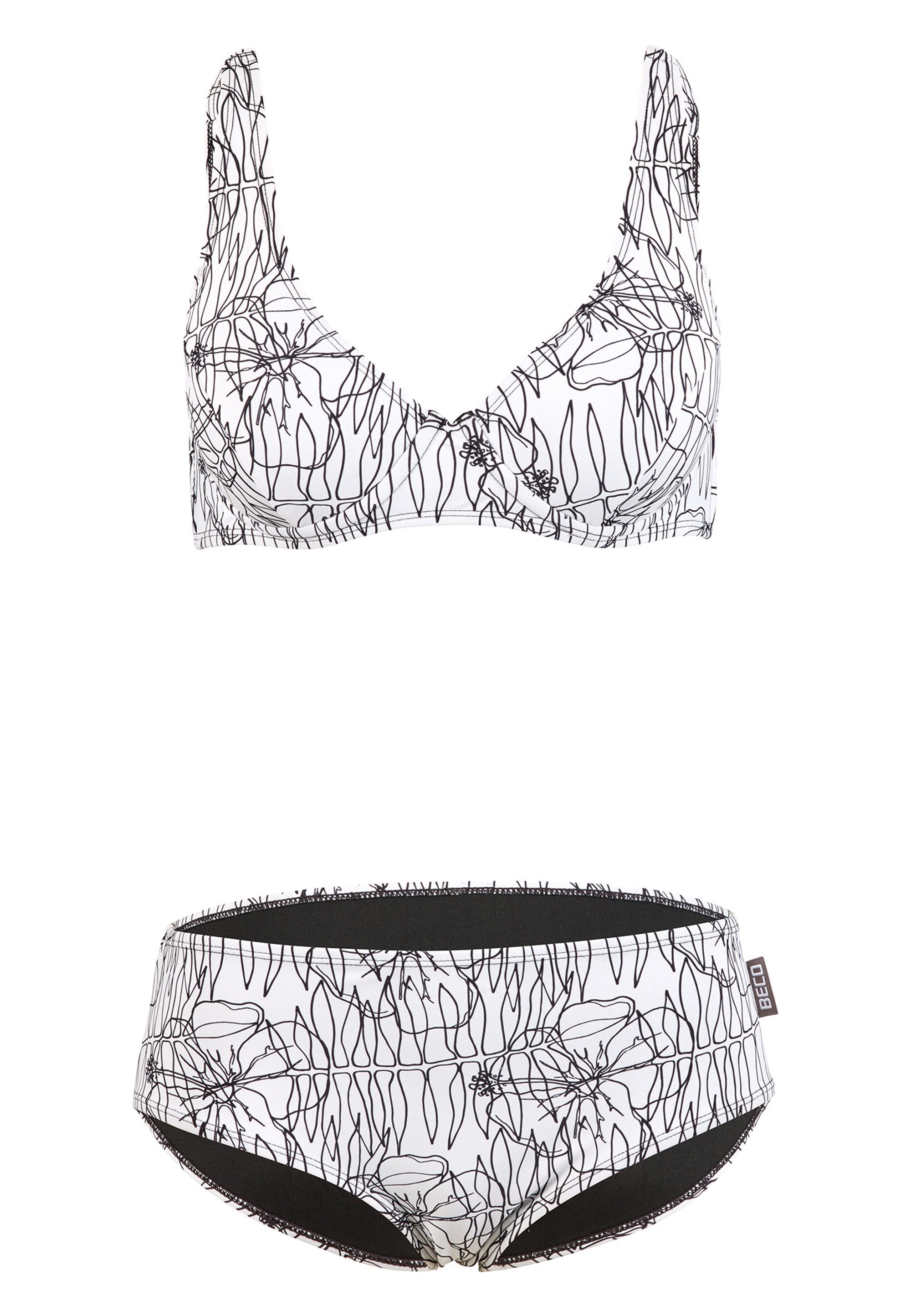 Beco Beermann Triangel-Bikini-Top Flower Lines (2-St), mit femininem Herzdekolleté