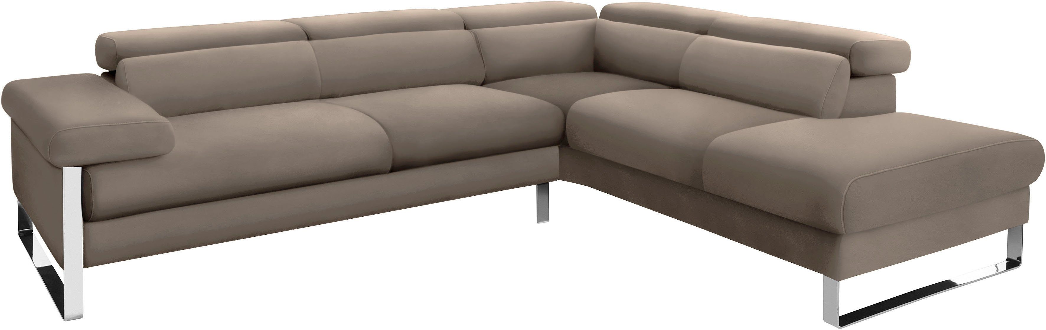 Award glänzend, finn, 2016, W.SCHILLIG Ecksofa Breite 281 German cm Fußgestell Chrom Design