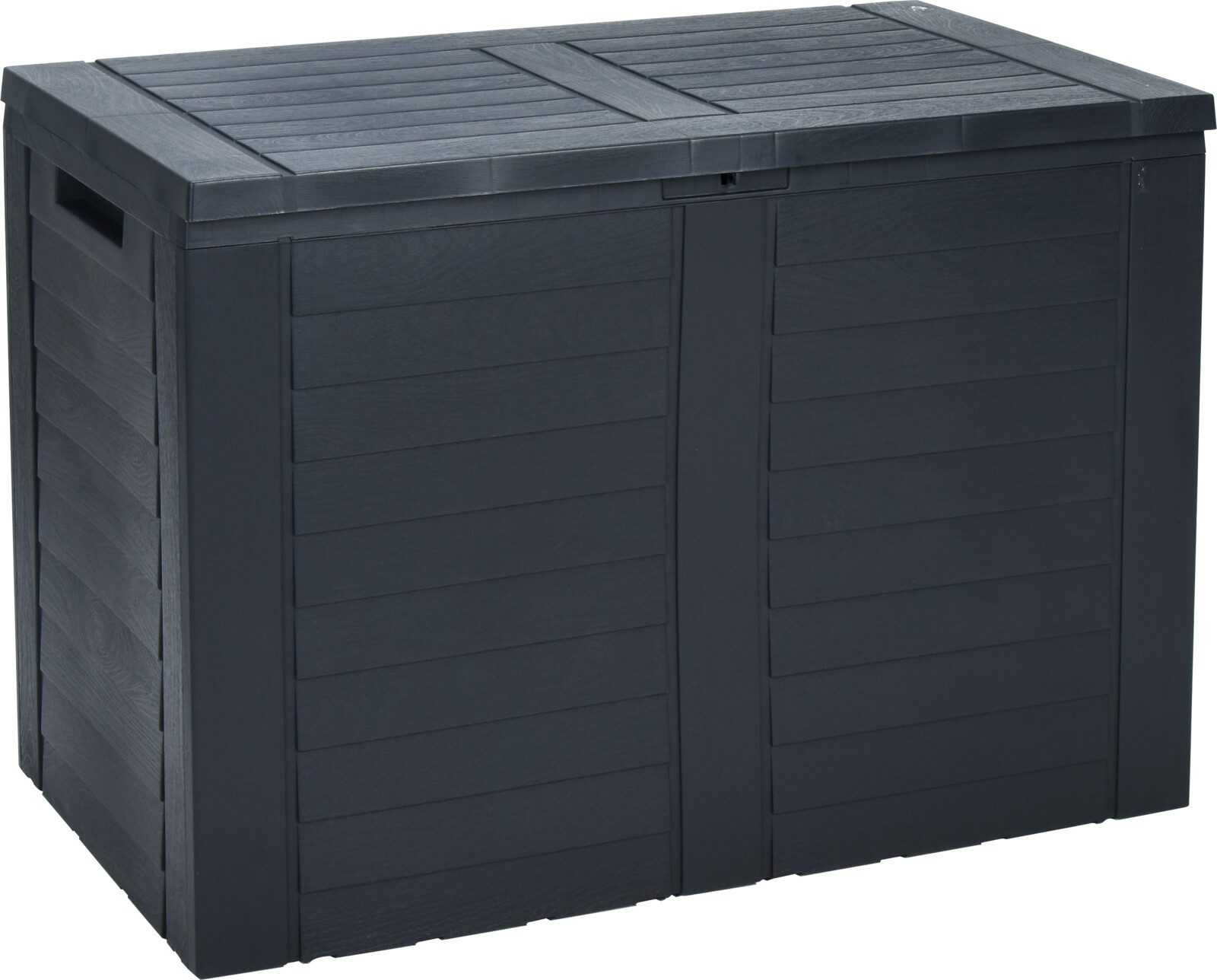 Koopman Kissenbox Gartenkiste 75X44X53 cm 170 L Bausatz Montage (1 St), Einfaches Stecksystem, Anthrazit, 190 Liter, Kunststoff, mit Deckel