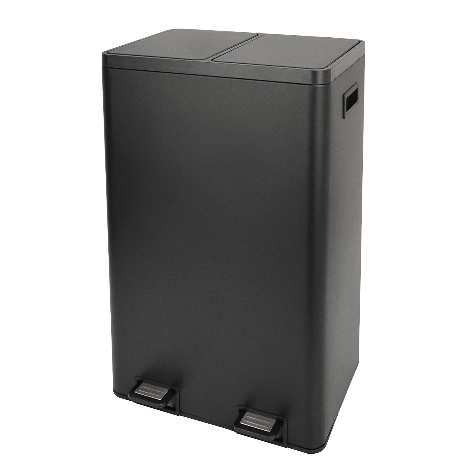 SVITA Mülltrennsystem, Mülleimer, 60L, Softclose-Deckel, Pedal, Schwarz