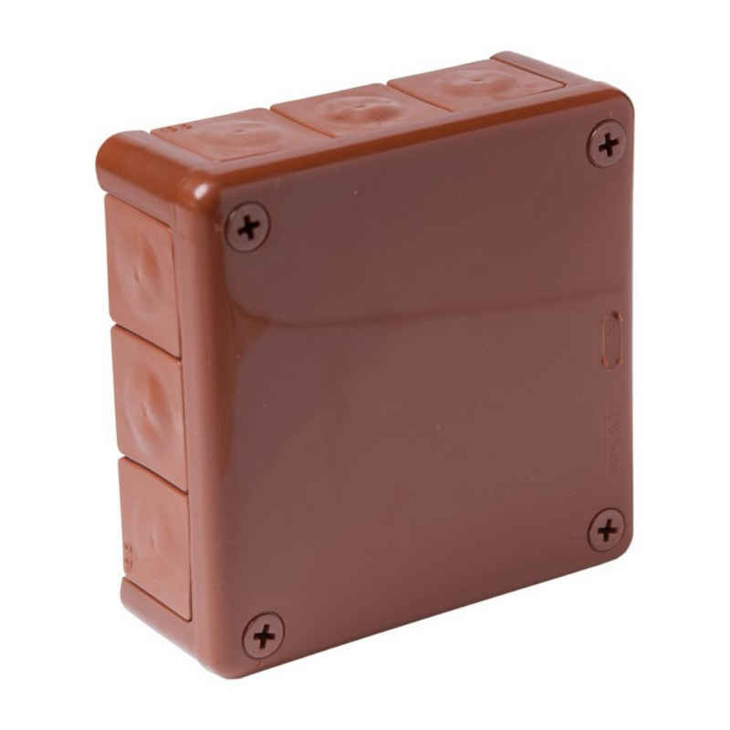 ViPlast Kabelbox »Abzweigkasten Aufputz-Feuchtraum 051-02 Verbindungsdose Gummi Verschraubung Abzweigdose braun 118x118x46 mm Viplast«