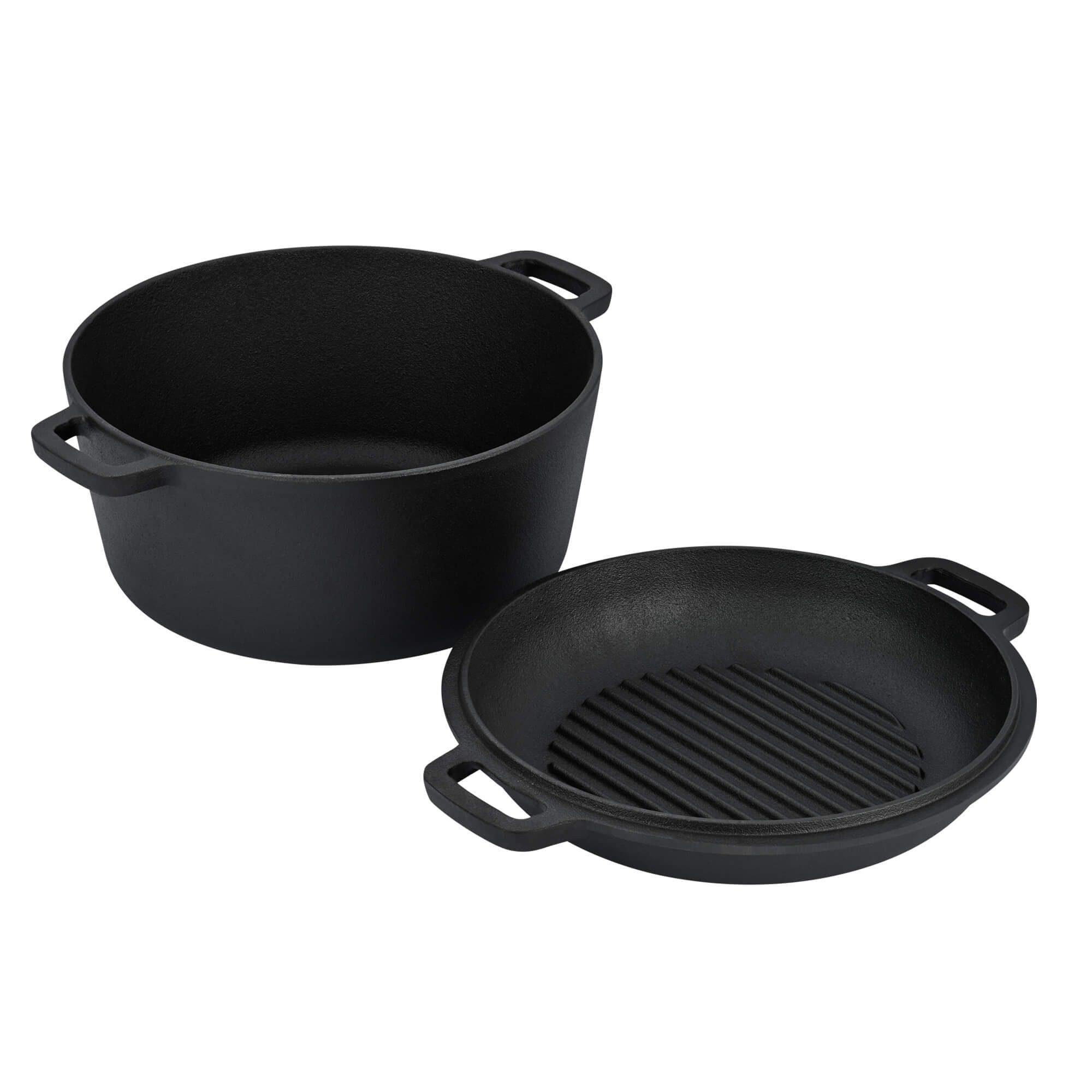 GRÄWE Kochtopf Dutch Oven CI 350, Ø 26 cm, 2-in-1 Brat- und Kochtopf, Gusseisen