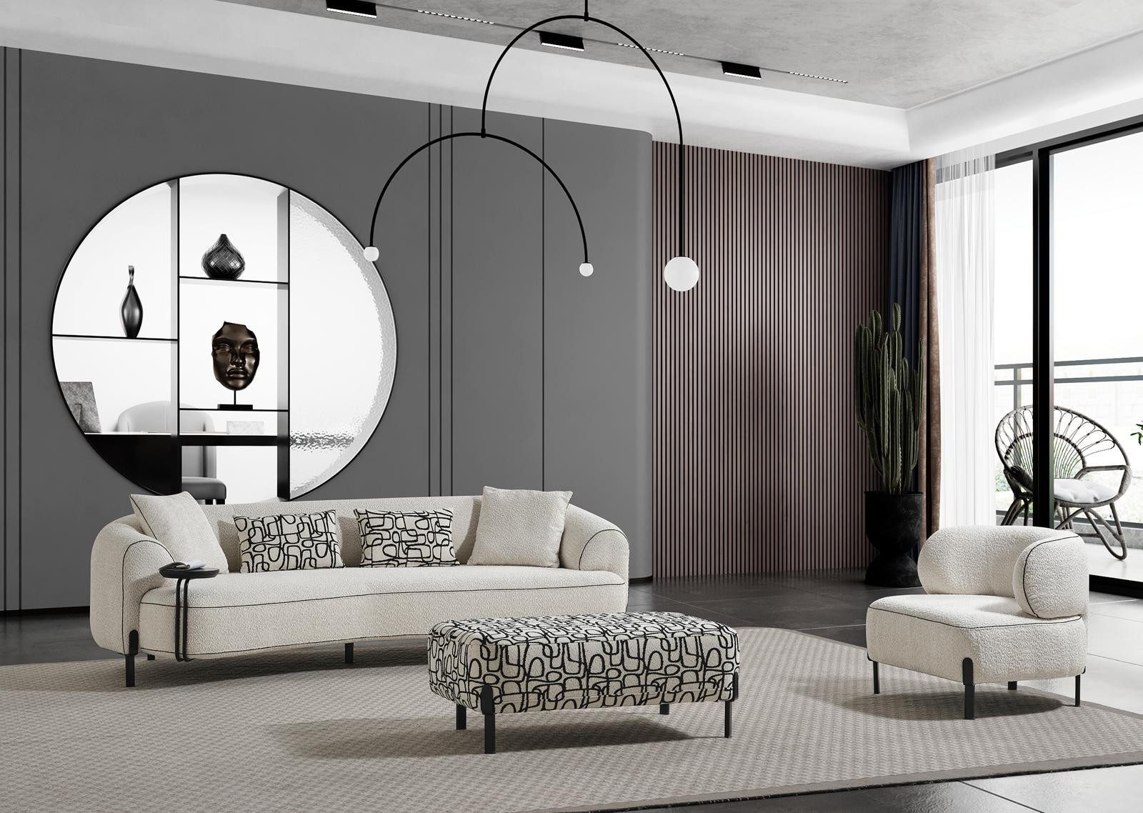 Nobelaa Sofa Sitzgruppe/Sofa Set - Wohnzimmergarnitur "Honeysuckle" 3+2+1 + Hocker