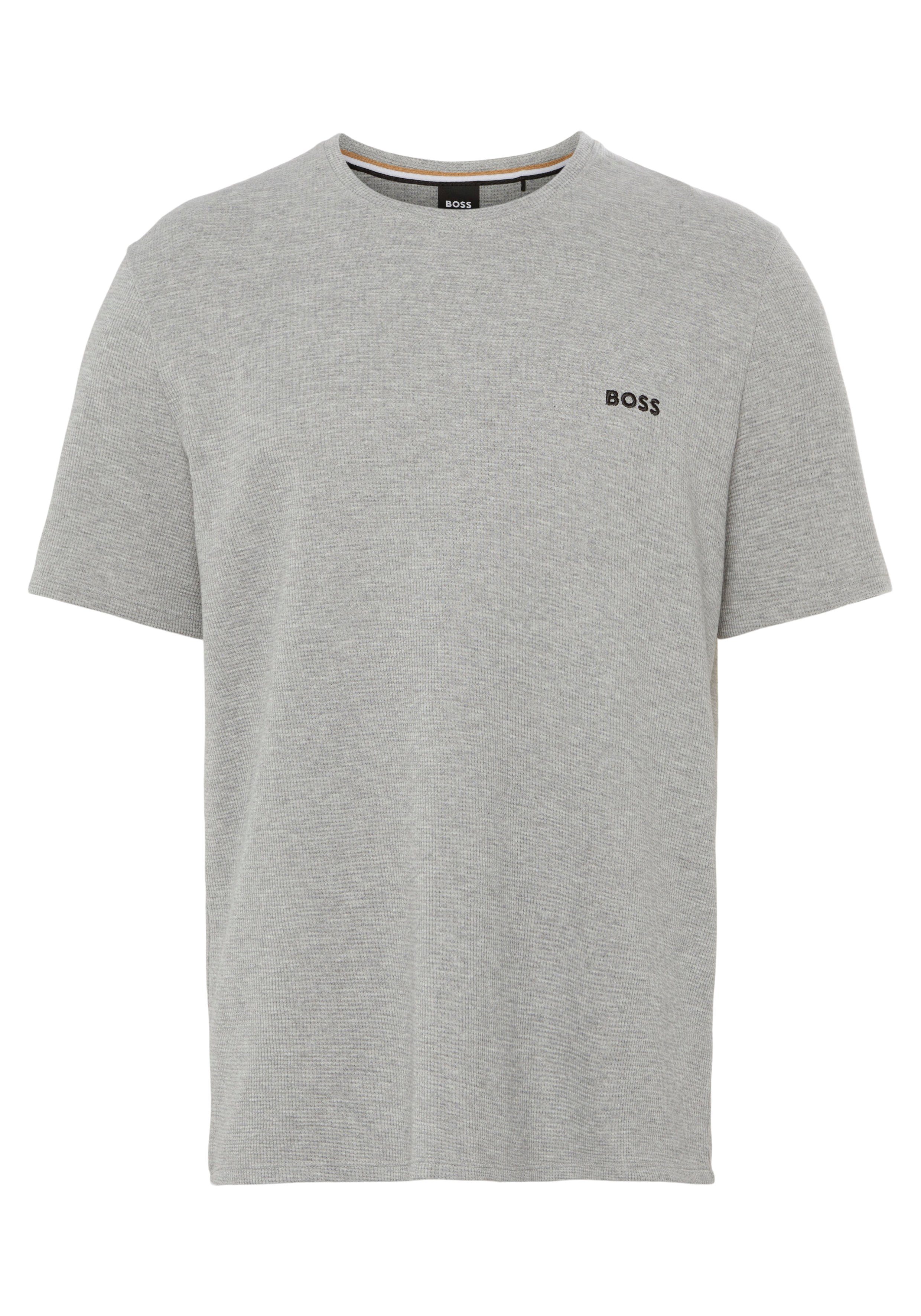 BOSS T-Shirt Waffle T-Shirt mit Waffelmuster Medium_Grey034