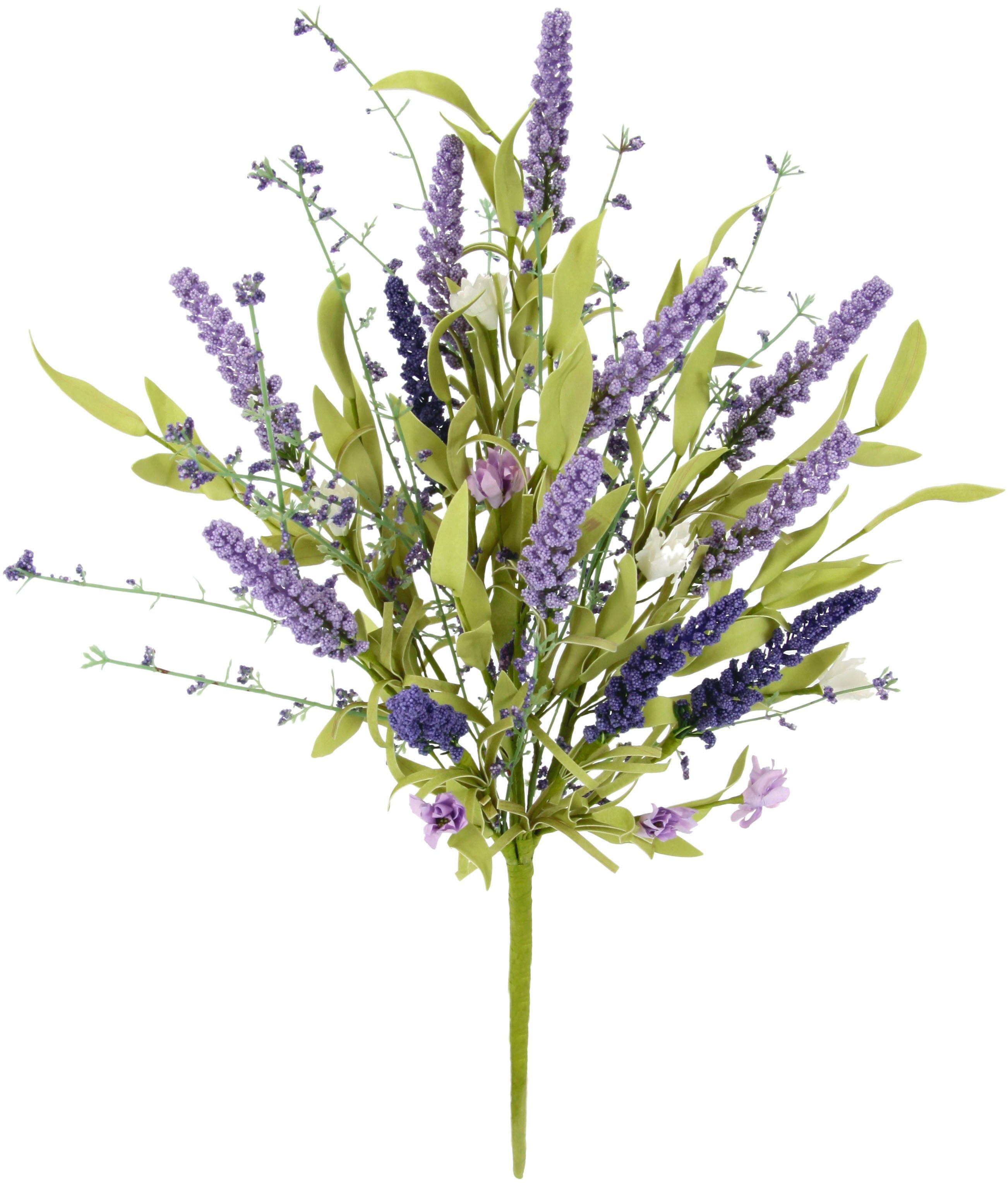 Kunstblume Lavendel I.GE.A., Lavendelstrauß Künstlicher 48 cm, Blumen Busch, Künstliche Höhe Lavendelbusch