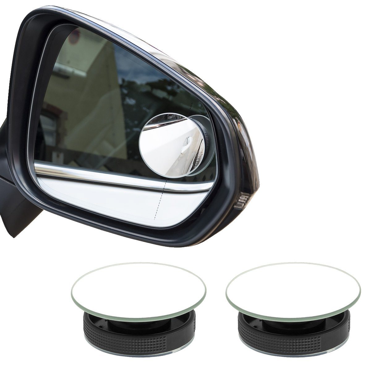 Toter Winkel Spiegel, Universal Einstellbare Auto Rückansicht Zusatzspiegel  HD Glas Weitwinkel Seite Rückspiegel