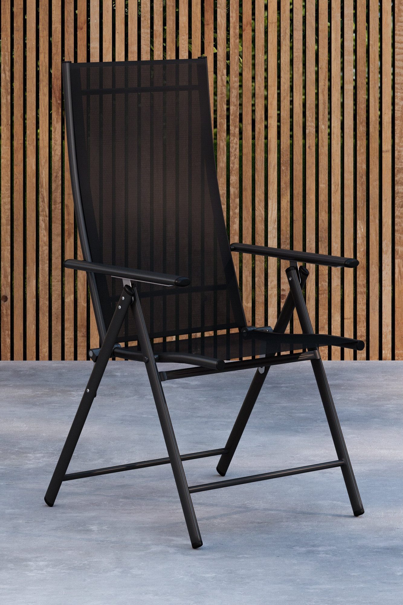 Venture Home Gartenstuhl Levanzo, 2er-Set Gartenstühle klappbar, belastbar bis 110 kg, Stuhlset, Stahlrahmen, Textilene-Sitz, klappbar, verstellbare Lehne