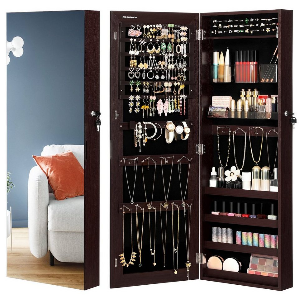 SONGMICS Schmuckschrank »JJC001K01 JJC001W01« Hängender Spiegelschrank