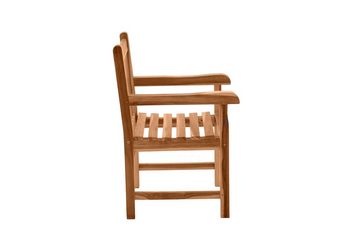 TPFGarden Gartenstuhl TEAKA - Gartenlounge-Stuhl aus unbehandeltem Teakholz (Holzstuhl - Belastbarkeit 150 kg - Farbe natur, 1 St), Maße (BxHxT): 60x92x63 cm - Sitzfläche (BxHxT): 50x45x52 cm