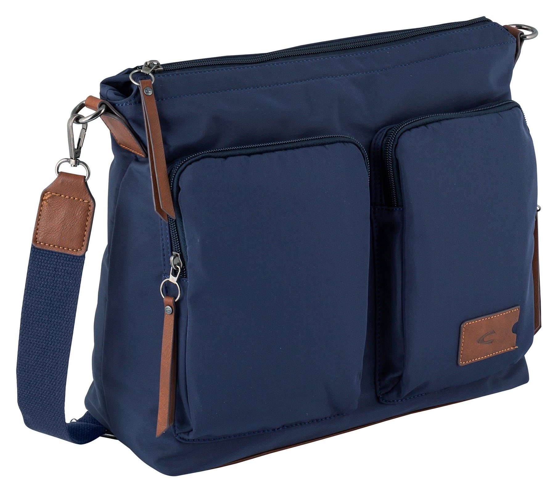 camel active Shopper Sky, aus leichtem robusten Nylon mit Lederimitat-Aufsätzen ein Hingucker