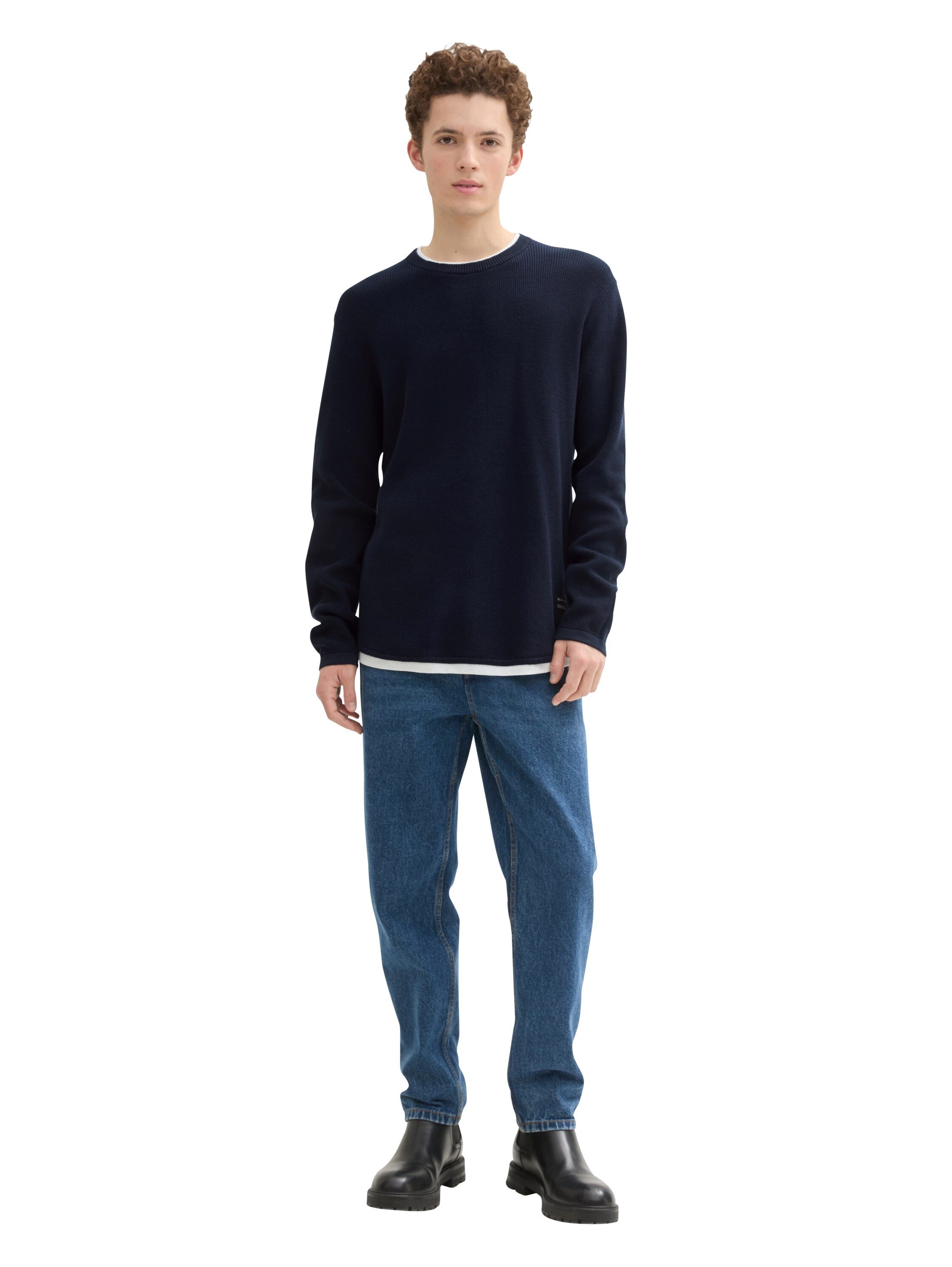 TOM TAILOR Denim 2-in-1-Pullover mit Struktur