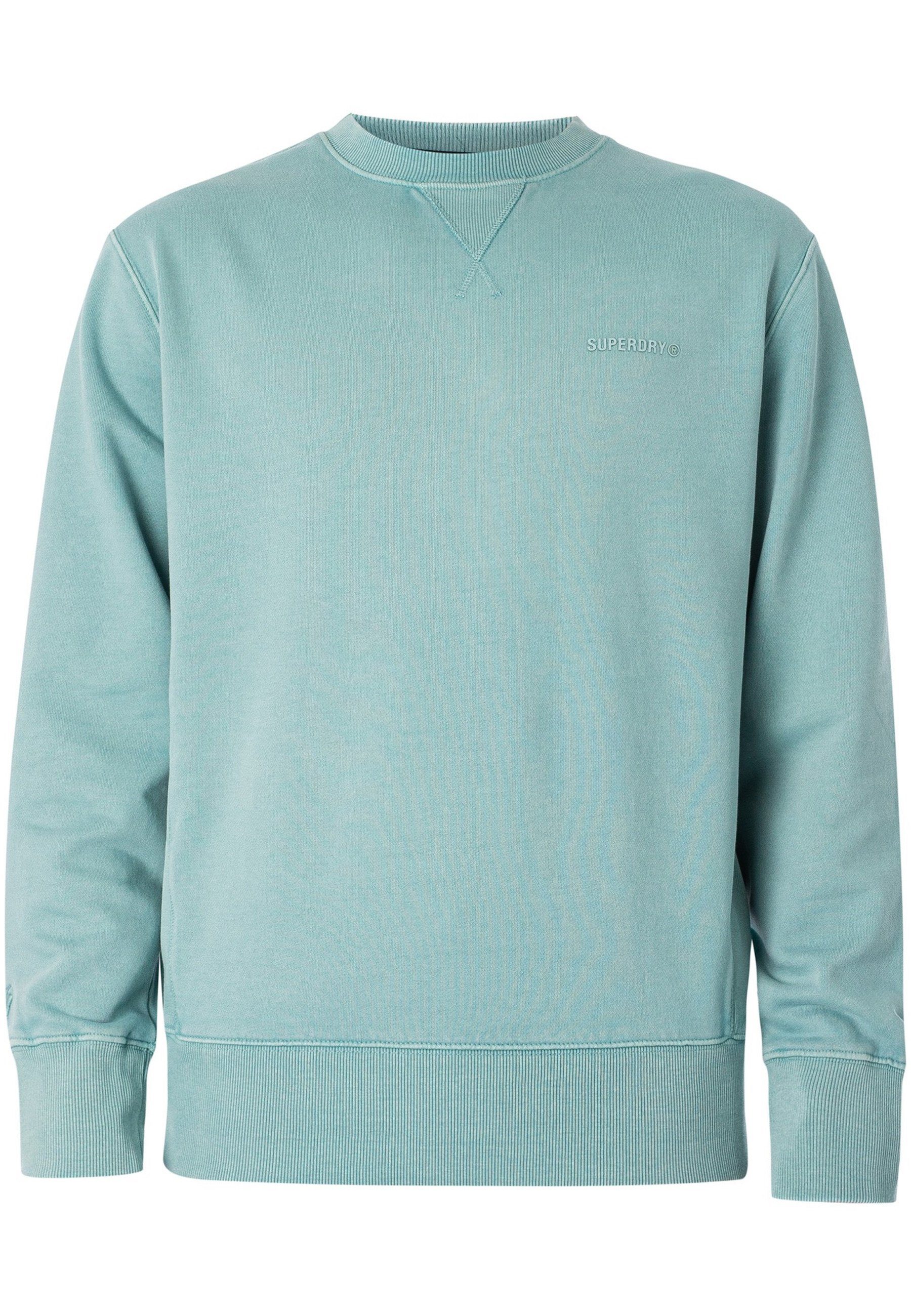 Superdry Sweatshirt Pullover Sweatshirt mit Rundhalsausschnitt hellblau