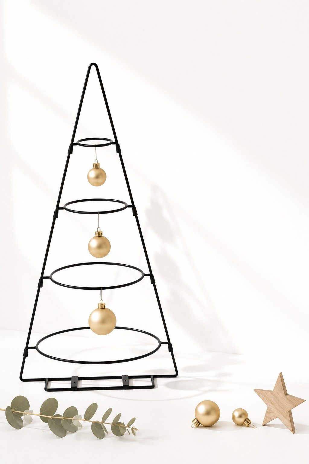 BOLTZE GRUPPE GmbH Weihnachtsfigur Deko Tannenbaum aus Metall Schwarz 60 cm Weihnachtsdekoration