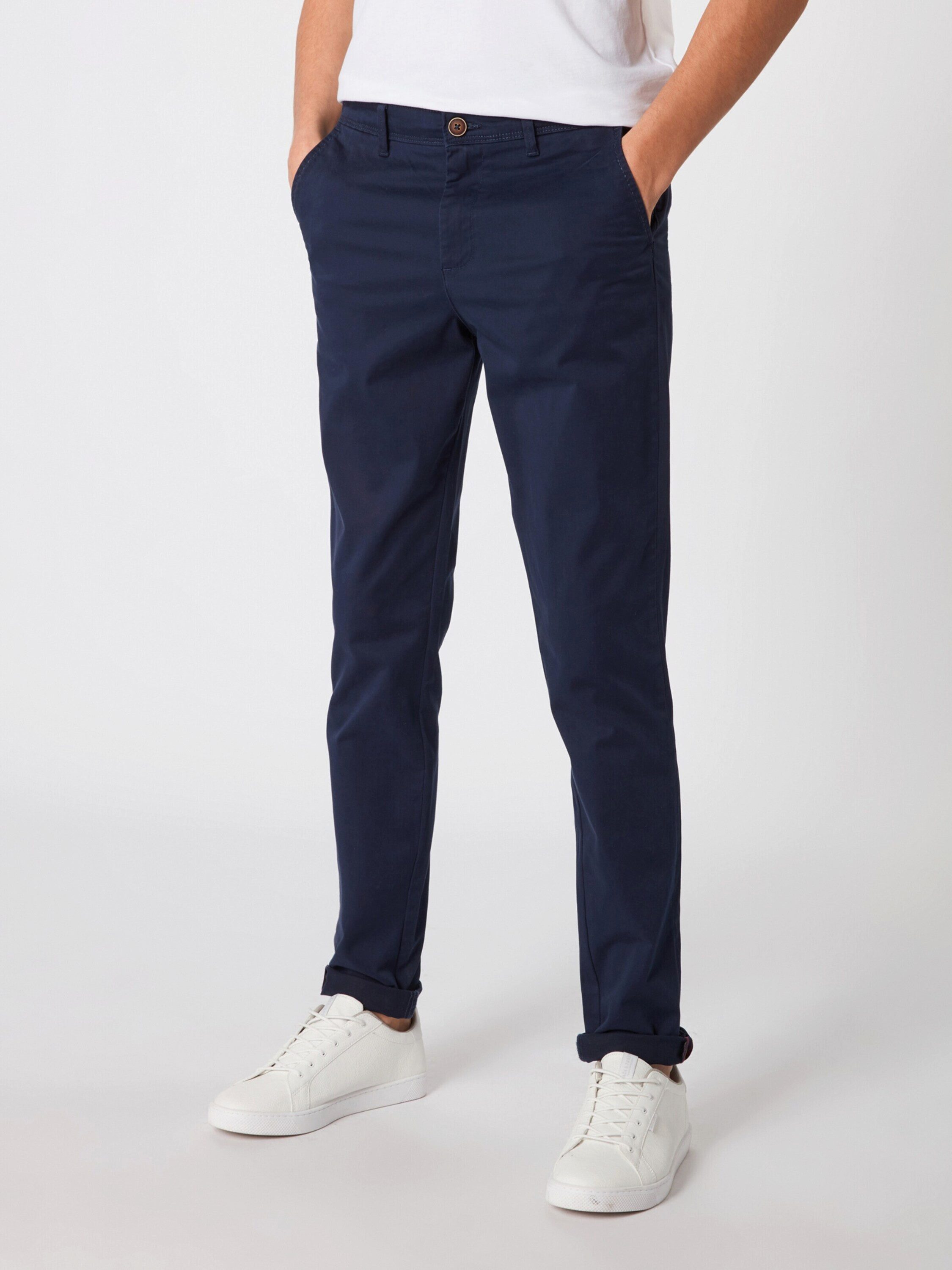 Jack & Jones Herren Chino Hose JJIMARCO JJBOWIE SA - Slim Fit - Blau - Grün günstig online kaufen