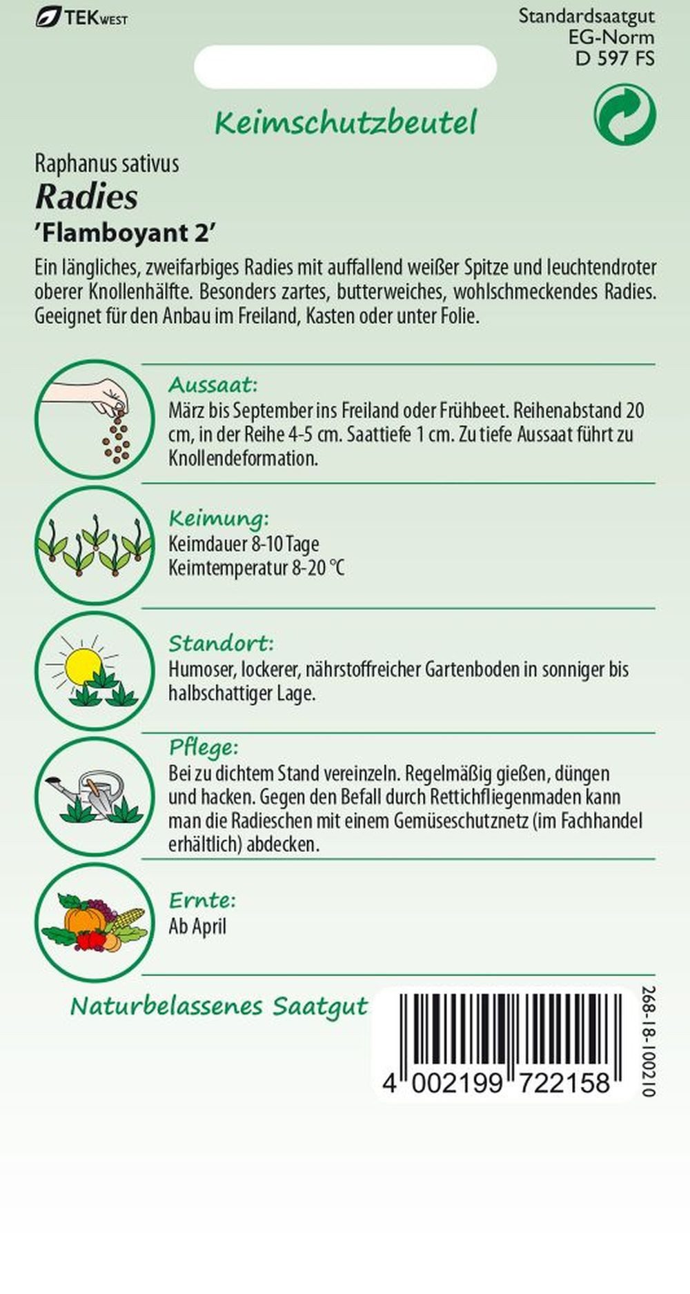 SAMEN PFANN Gemüsesamen Radies, Flamboyant - Radieschen-Samen Saatgut Samen günstig online kaufen