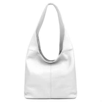 ITALYSHOP24 Shopper Made in Italy Damen Leder Tasche Schultertasche, ein Leichtgewicht, als Handtasche, Umhängetasche tragbar