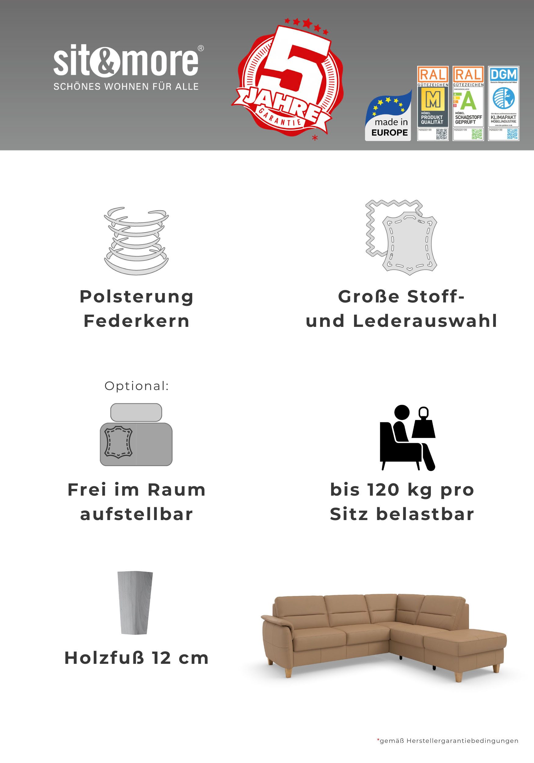 Home affaire Sessel Palmera, B: 70 cm, mit Federkern