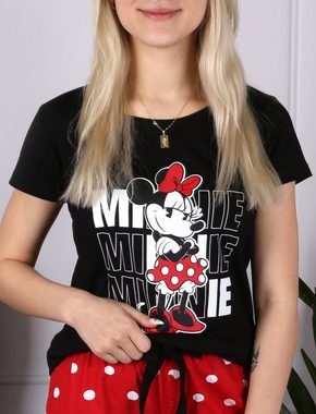 Sarcia.eu Schlafanzug Minnie Mouse Disney, Damen Kurzarmpyjama, schwarz-weiß, getupft,S