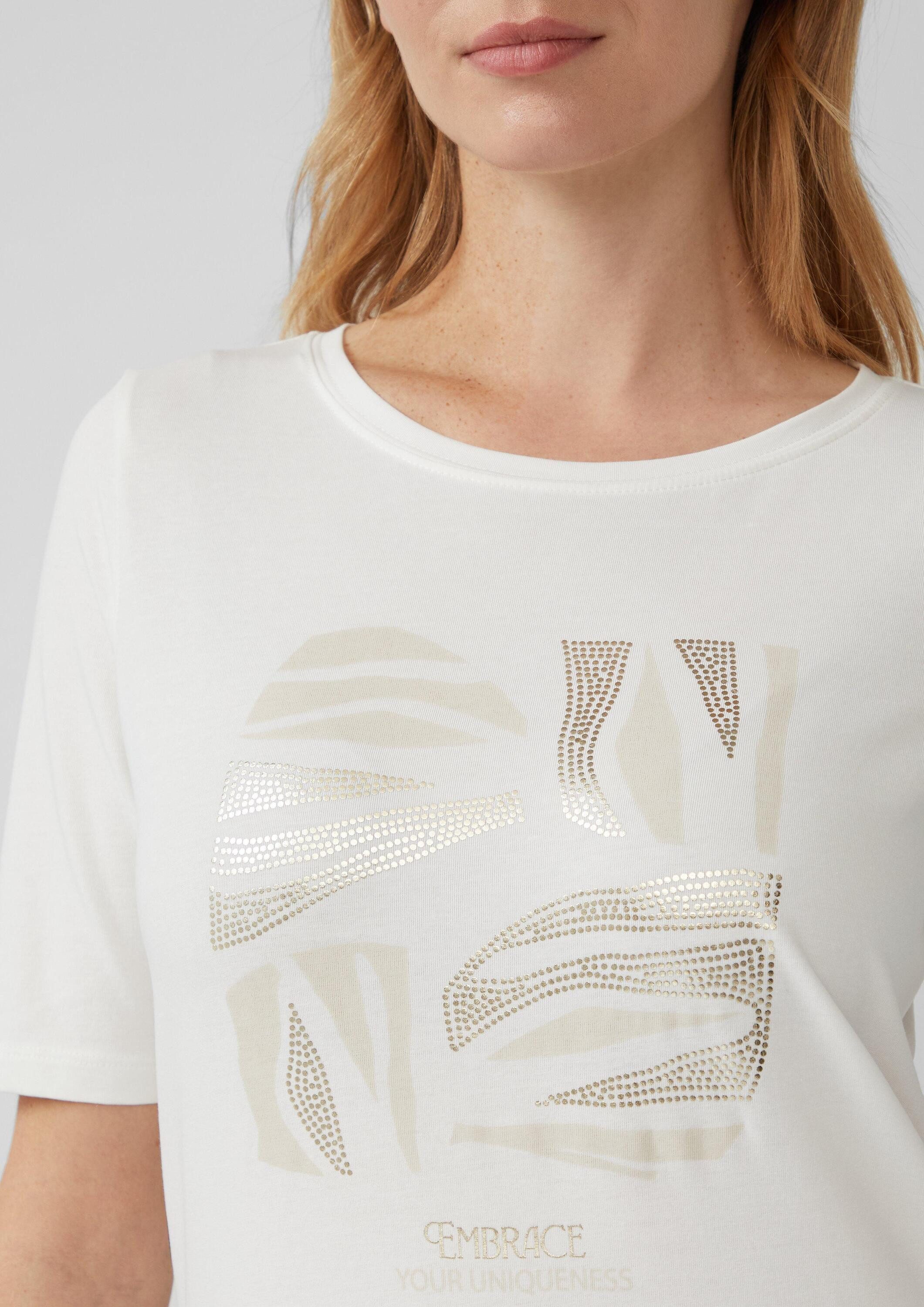 s.Oliver Kurzarmshirt T-Shirt Jersey-T-Shirt im Slim Fit mit Frontprint