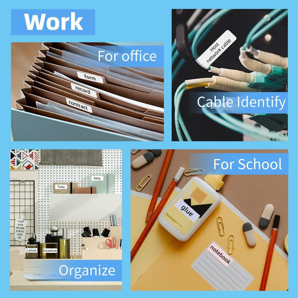 autolock Beschriftungsgerät Labelprinter Tragbarer Bluetooth Etikettendrucker Smart Telefon, Handheld Thermodrucker Beschriftungsgerät fürs Büro