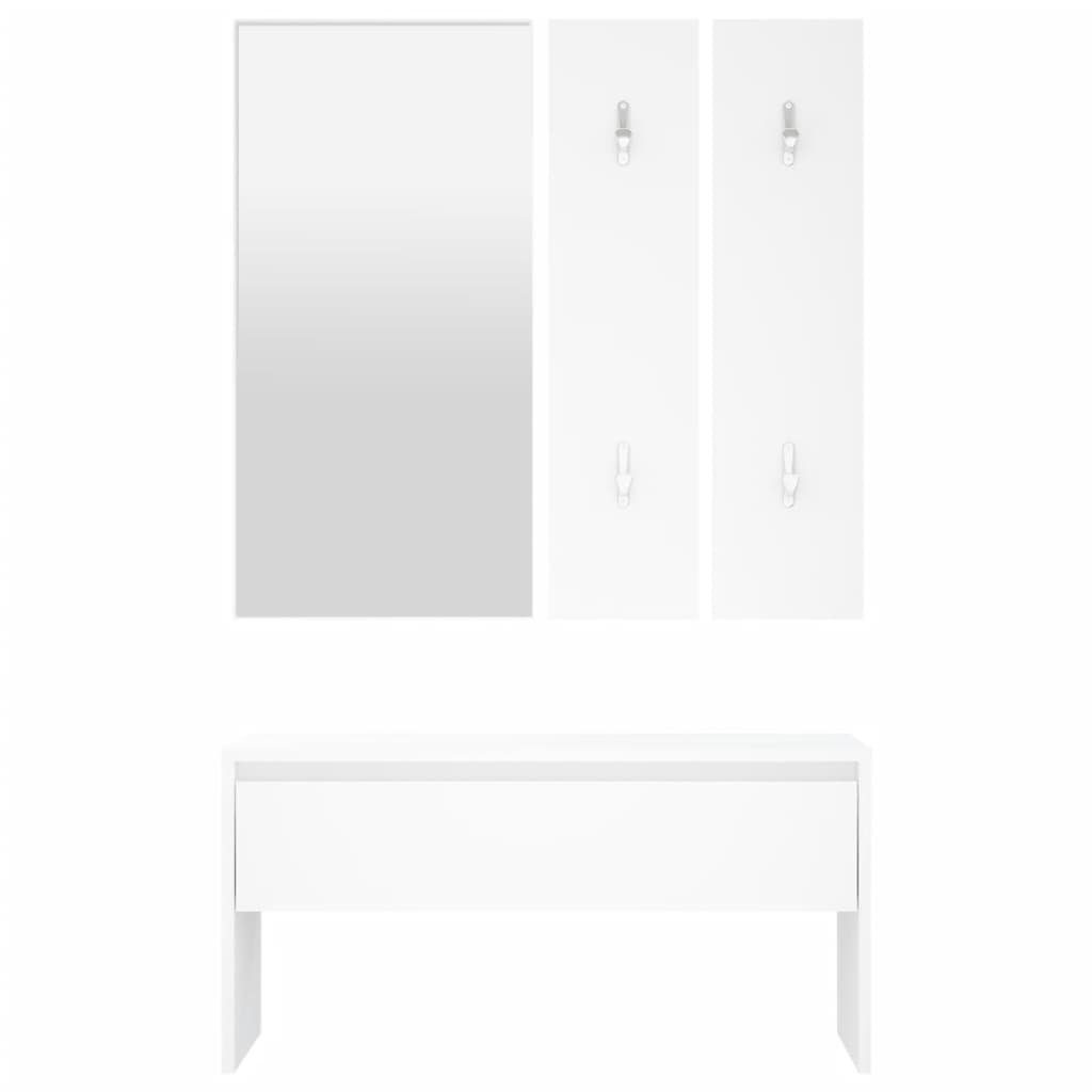 Sitzbank vidaXL Holzwerkstoff Weiß Weiß | Flurmöbel-Set Weiß